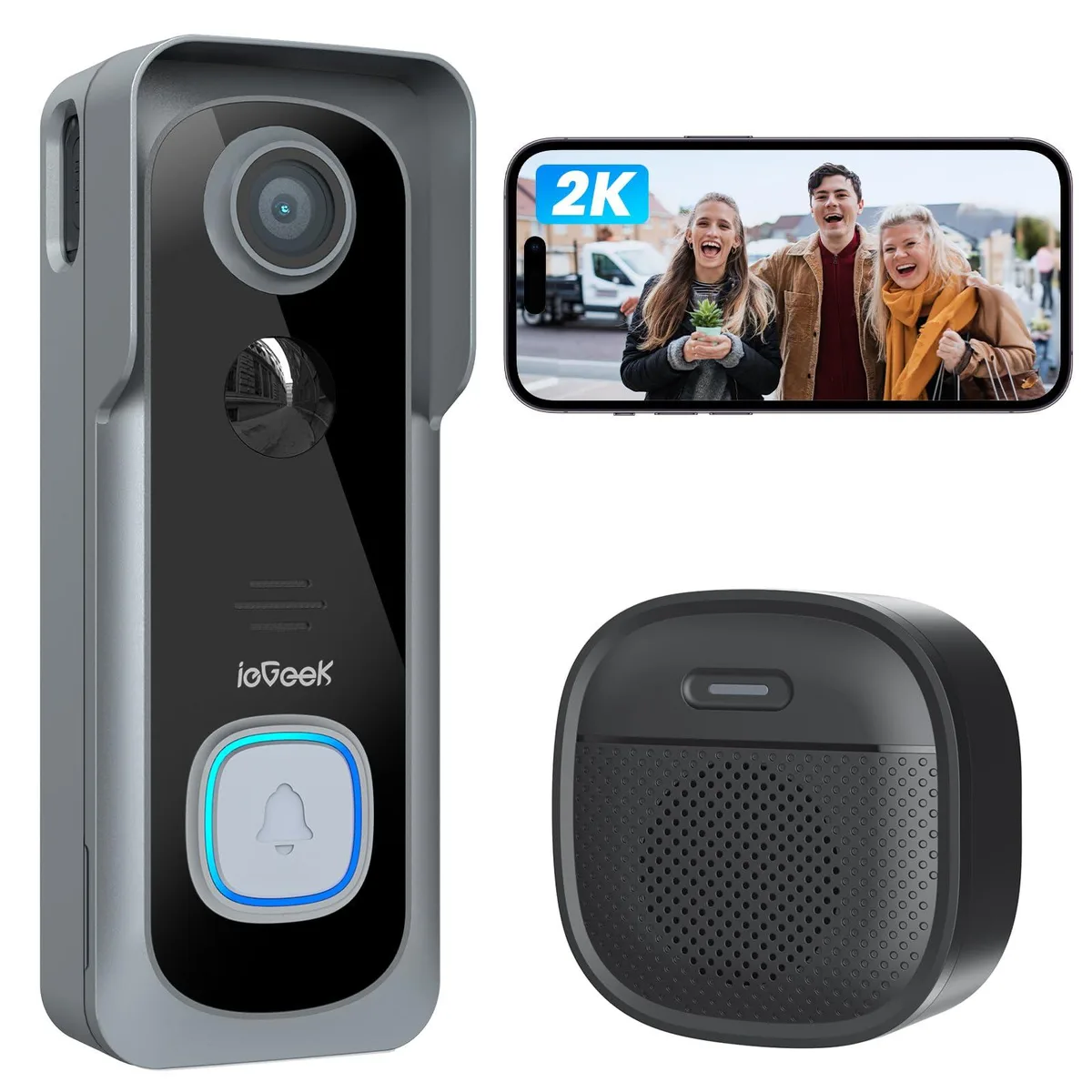 ieGeek ieGeek DB0001GYIGV5-J1 2K Wireless Doorbell Camera — product photo