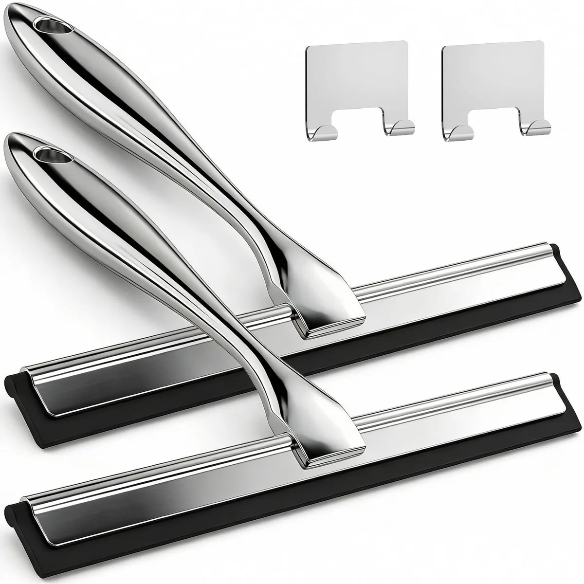  ALFLOD Shower Squeegee 2-Pack 9.8 in Silver — product photo