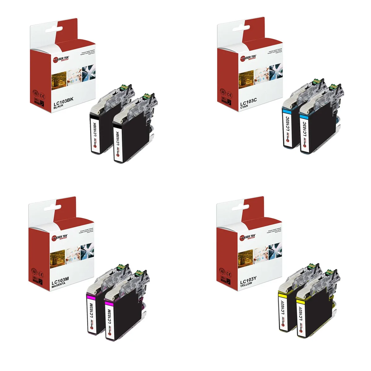 Laser Tek Services Laser Tek Services LC103 8 Pack Ink Cartridge 4 Colours 600 Pages — product photo