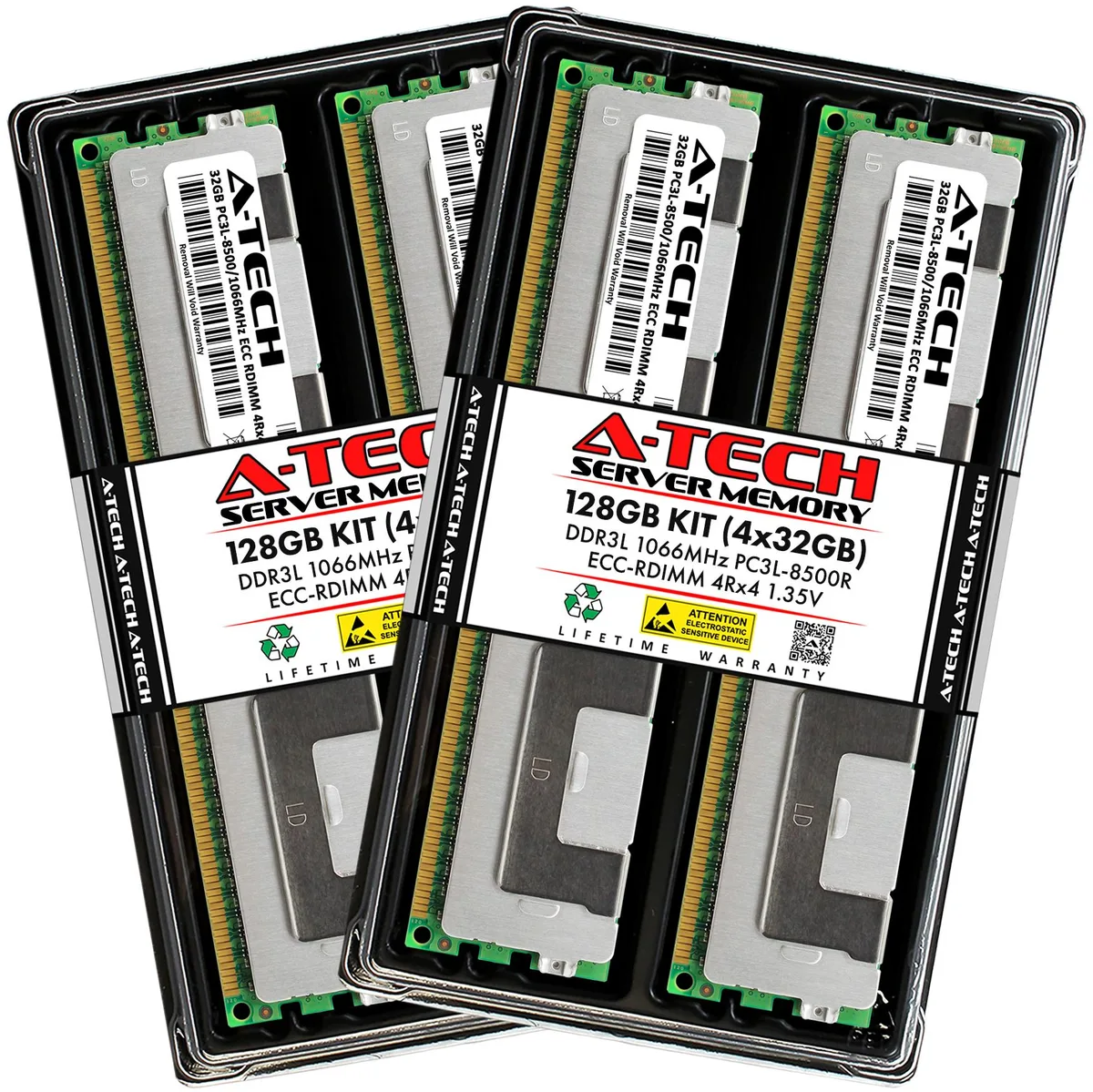 A-Tech A-Tech 128GB (4x32GB) DDR3L 1066 ECC RDIMM 4Rx4 1.35V server RAM — product photo