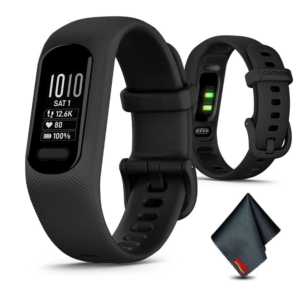 Garmin Garmin vívosmart 5 Fitness Tracker Black Large with USB 3.0 to Type-C Adapter — product photo