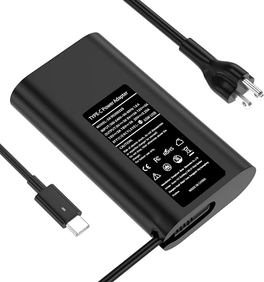 GCROWN GCROWN 65W USB-C AC Adapter for Dell Latitude XPS Vostro — product photo