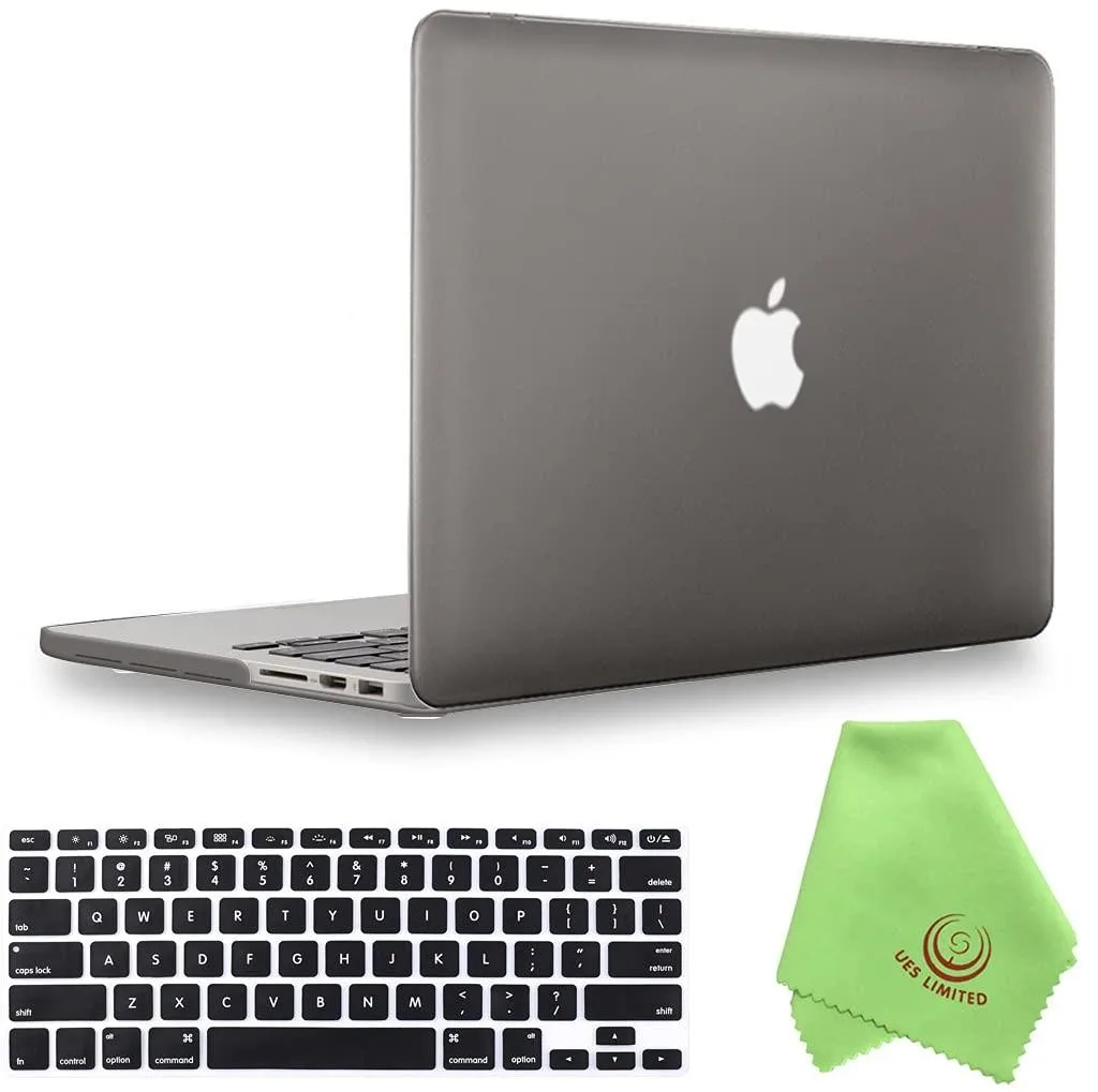 UES LIMITED UES LIMITED A1398 15-inch Hard Shell Case with Keyboard Cover &amp; Cloth, Gray — product photo