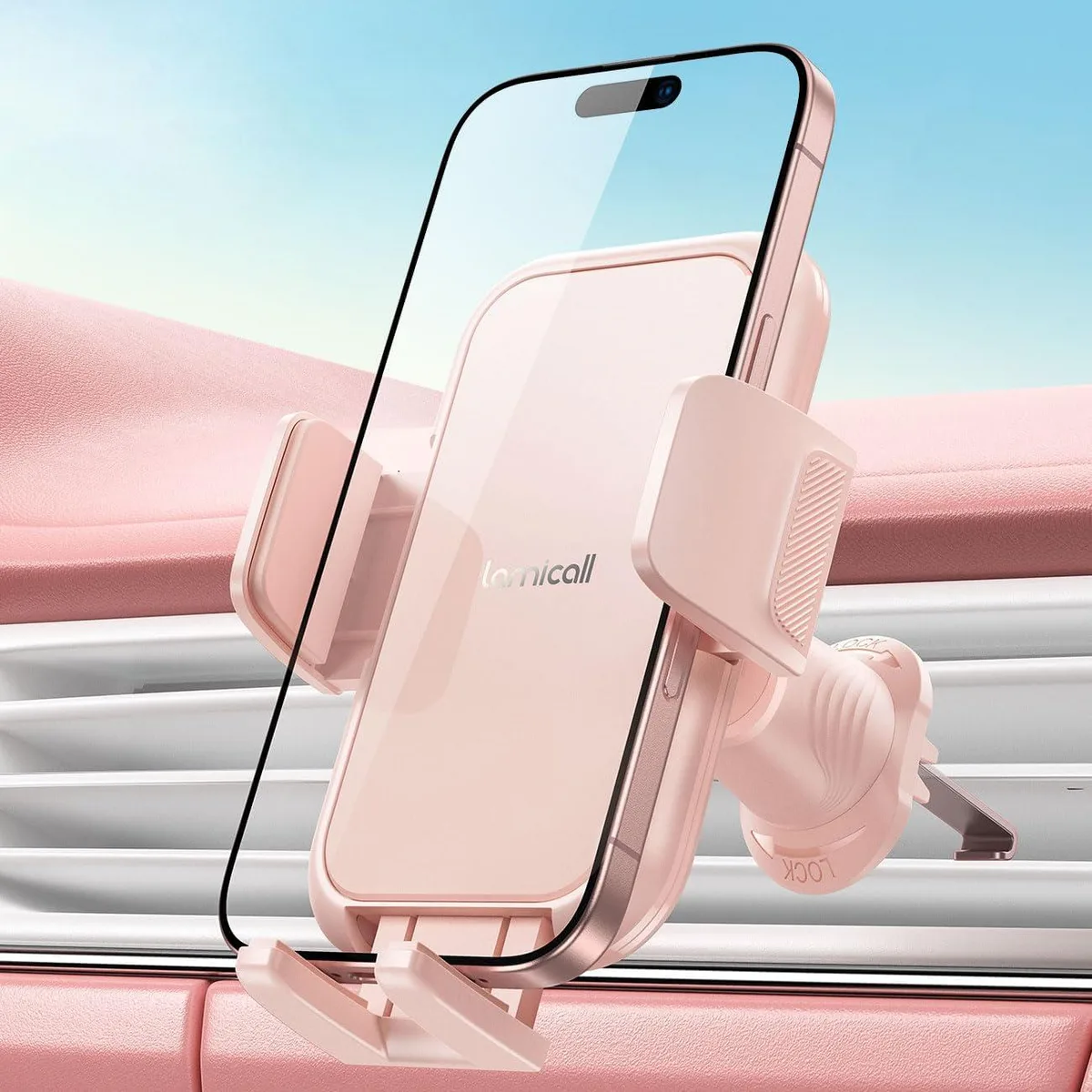 Keyence Keyence 2026 Wider Clamp Metal Hook Car Phone Mount Pink — product photo