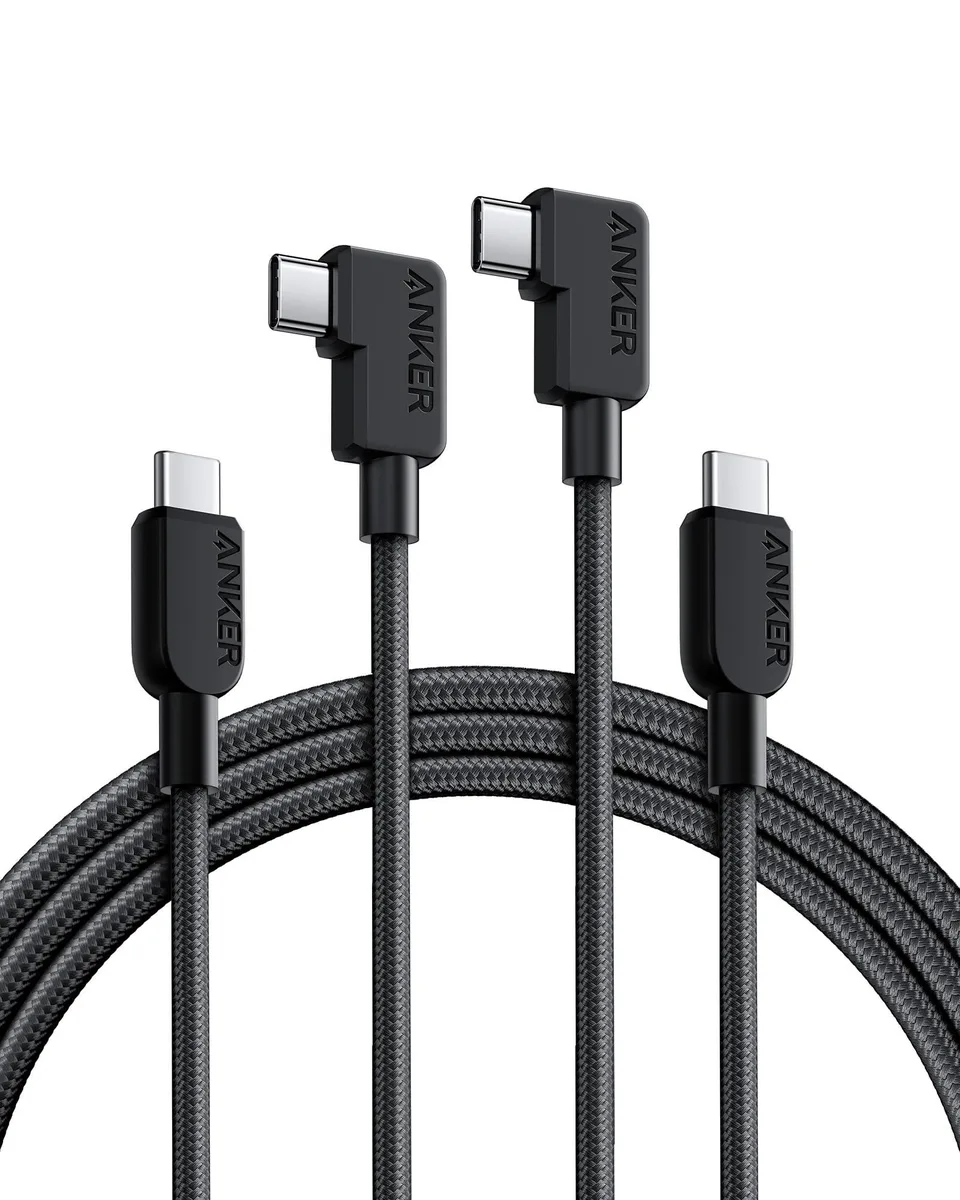 Belkin A81L6 USB-C to USB-C Right Angle Cable 240W 6ft Orange 2-Pack — product photo
