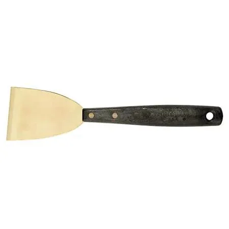 Brass scraper with straight 3-inch blade and ergonomic polypropylene handle