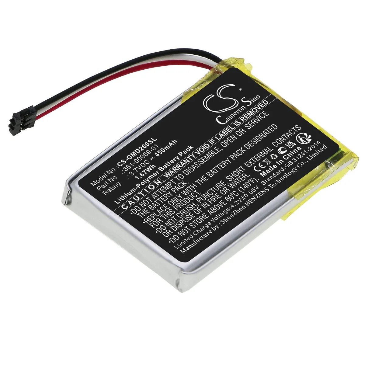  Cameron Sino 450mAh 3.7V Battery for Garmin Delta SE R — product photo