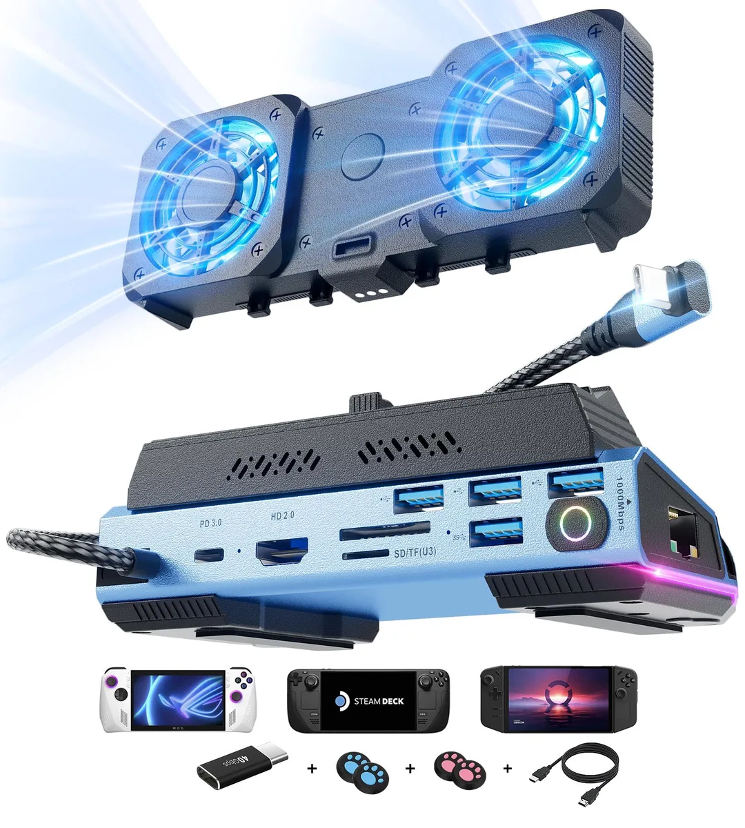 KEHIPI KEHIPI 13 in 1 Docking Station with Dismantling Cool Fans — product photo