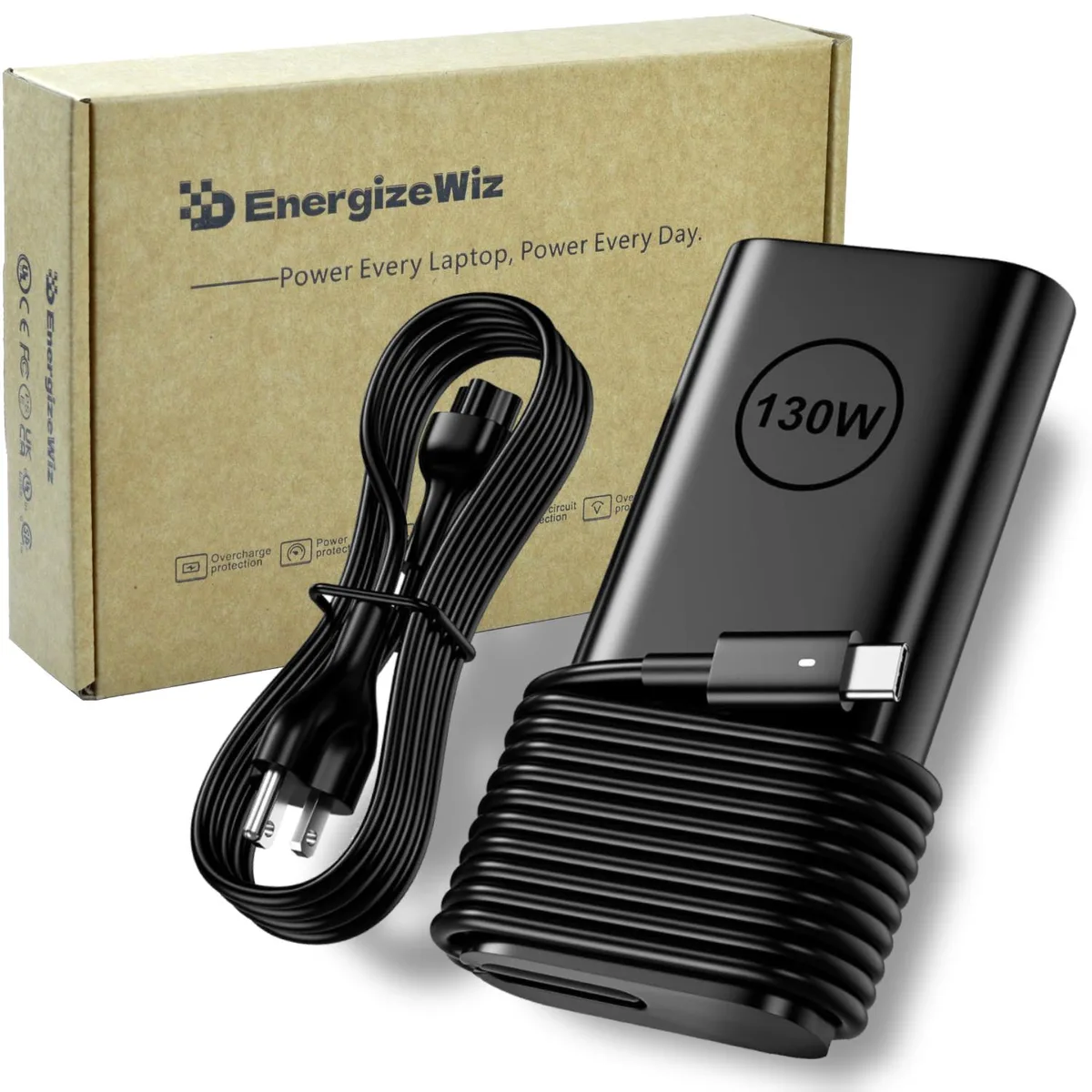 Energizewiz Energizewiz 130W USB-C Power Adapter for Dell XPS Precision Latitude Inspiron Alienware — product photo