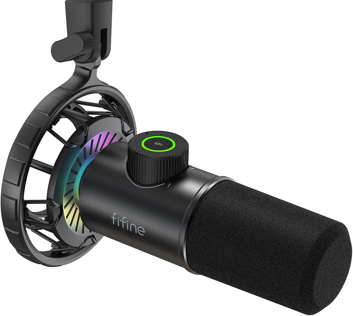 FIFINE FIFINE USB Dynamic Microphone RGB 16-bit 48kHz — product photo