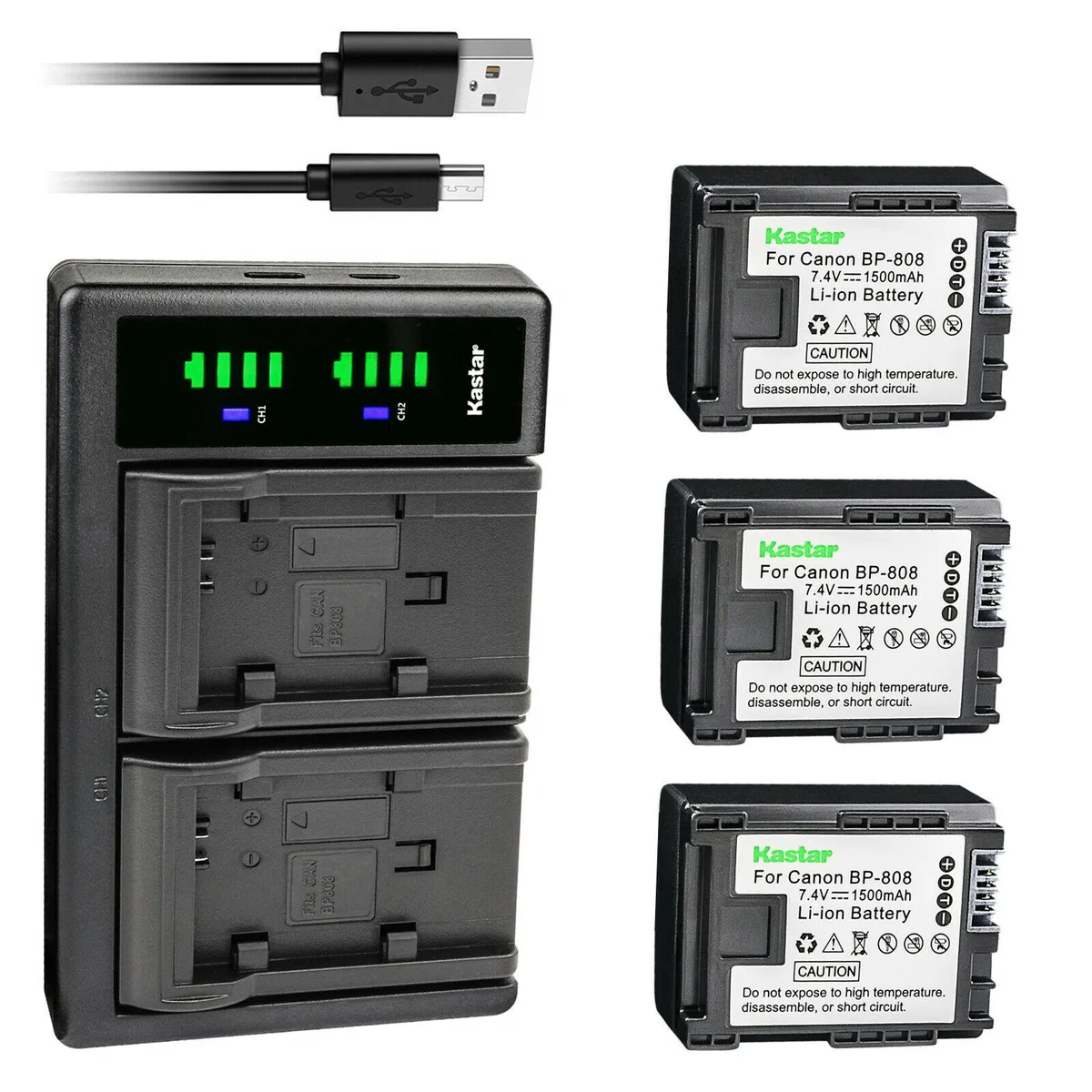 Kastar Kastar BP-808/809 3 Battery &amp; LTD2 USB Charger Kit — product photo