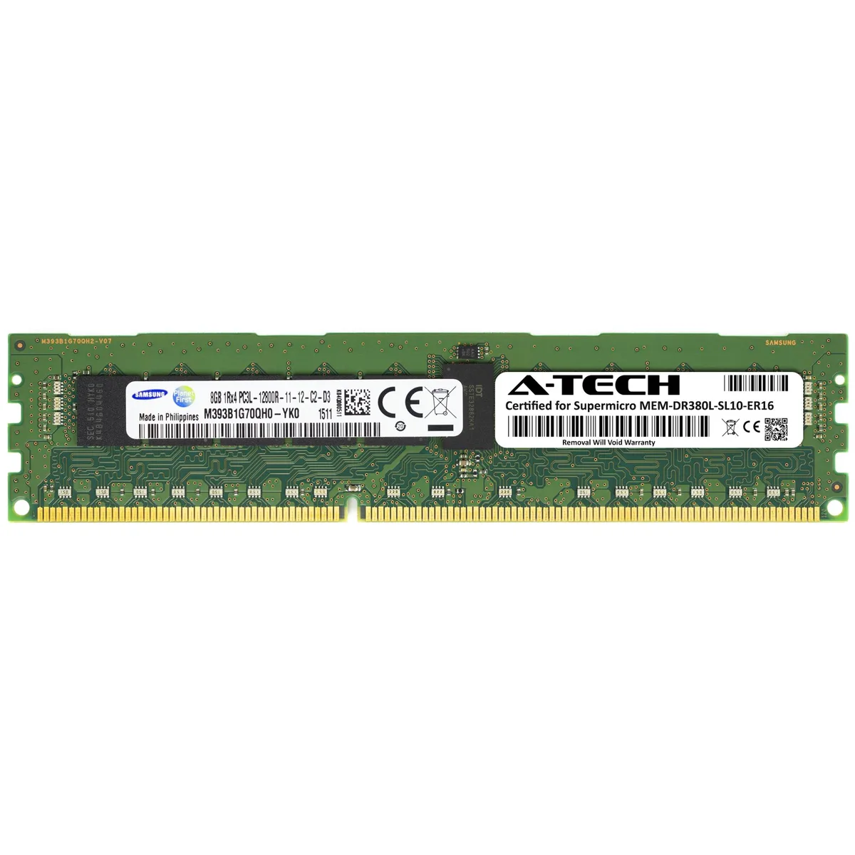 A-Tech A-Tech Supermicro Certified 8GB DDR3L 1600 1Rx4 ECC RDIMM 240-Pin — product photo