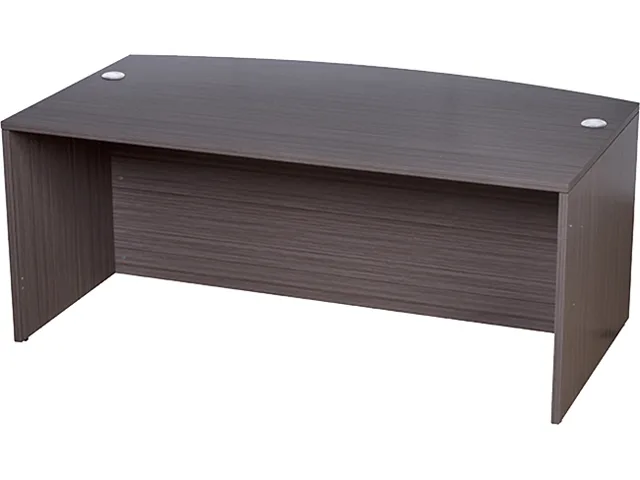BOSS Office Products BOSS Office Products N189-DW Bow Front Desk Shell Driftwood 71W 36/41D 29.5H office furniture — product photo
