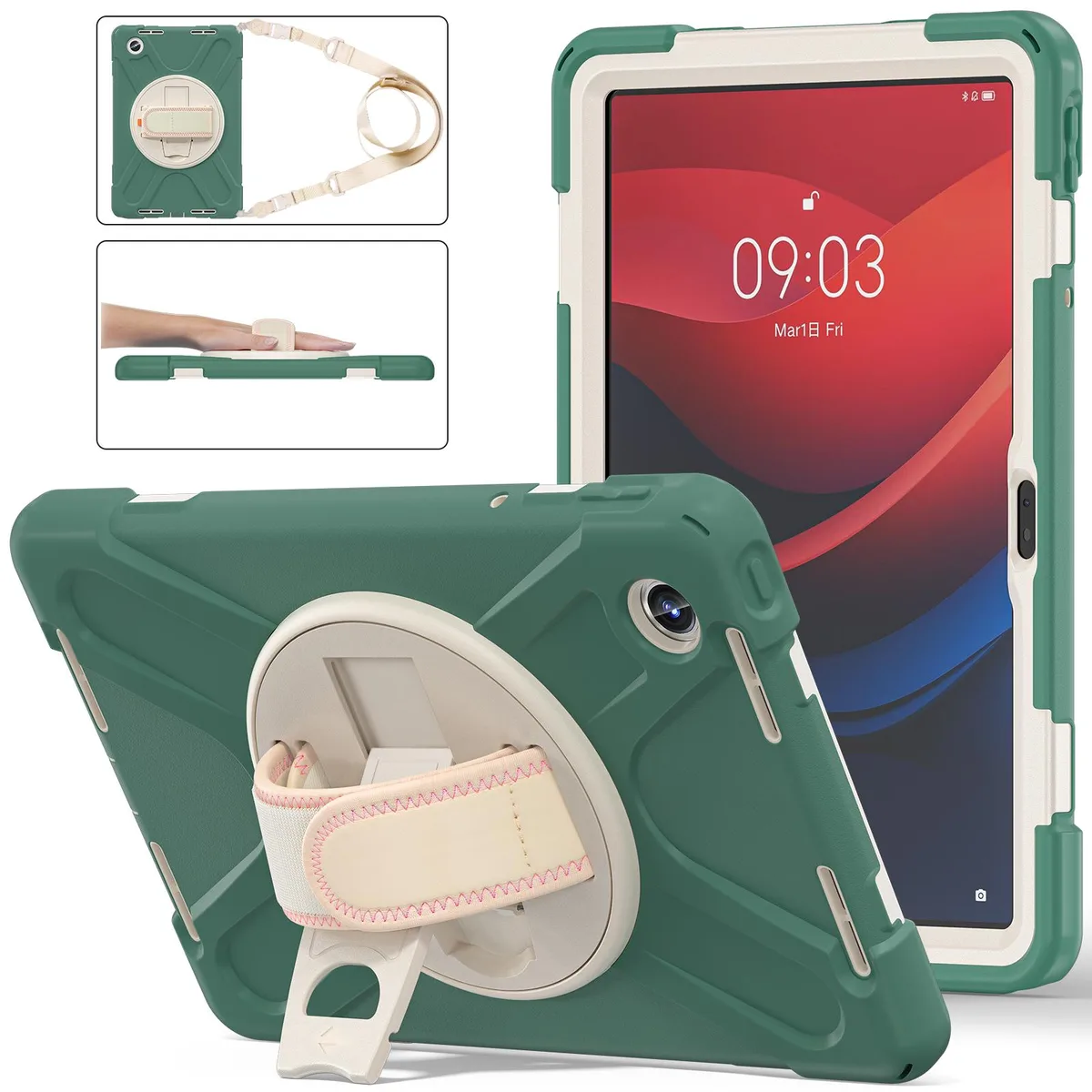 BONAEVER BONAEVER TB330FU laptop case for Lenovo Tab M11 11 inch 2024 Dark Green — product photo