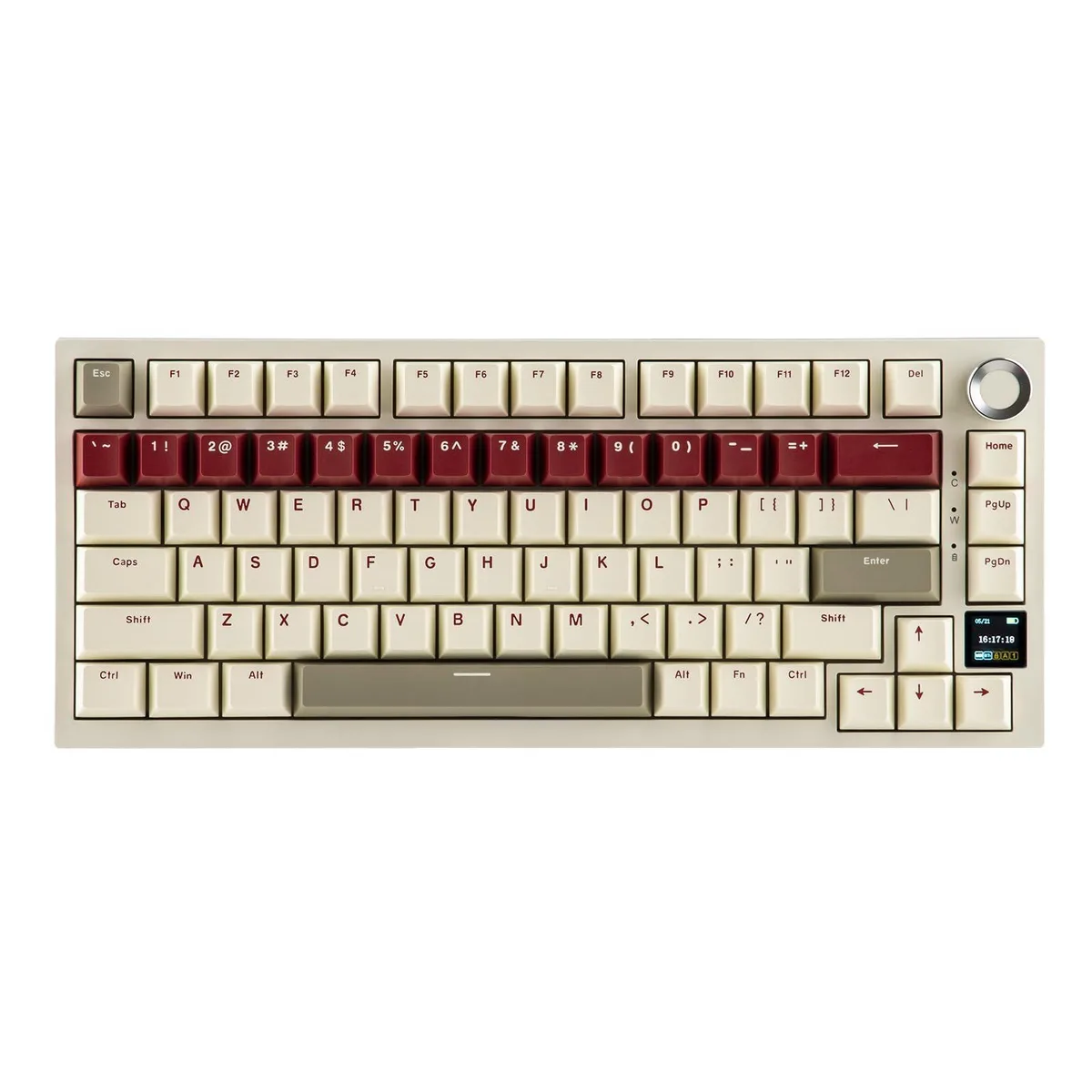 Epomaker Epomaker AK820 PRO 75% Wireless Gaming Keyboard with TFT Screen and Knob, Beige — product photo