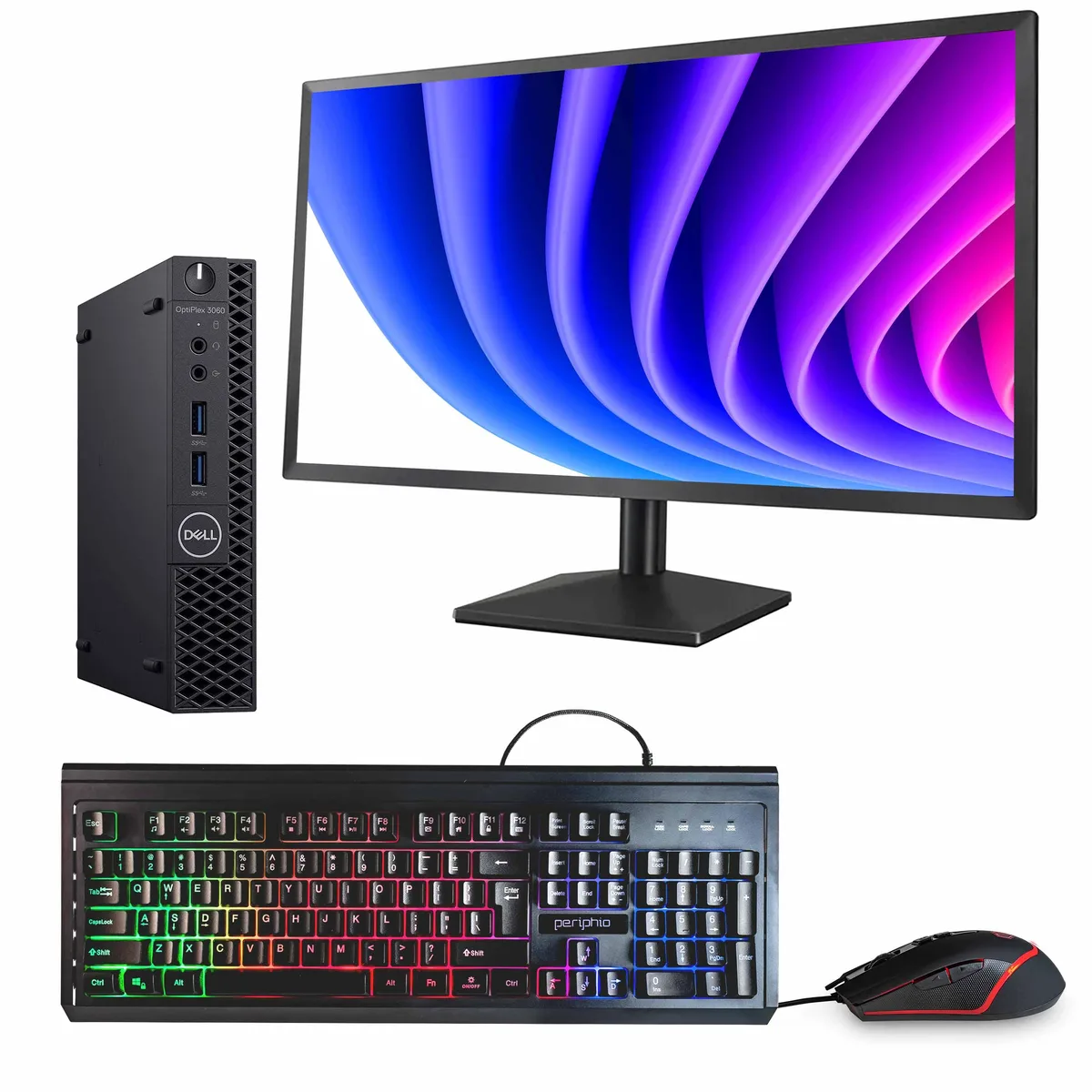 DELL DELL OptiPlex 3060 Mini PC i5-8500T 16GB DDR3 500GB SSD Win11 Pro 24" Monitor WiFi BT — product photo