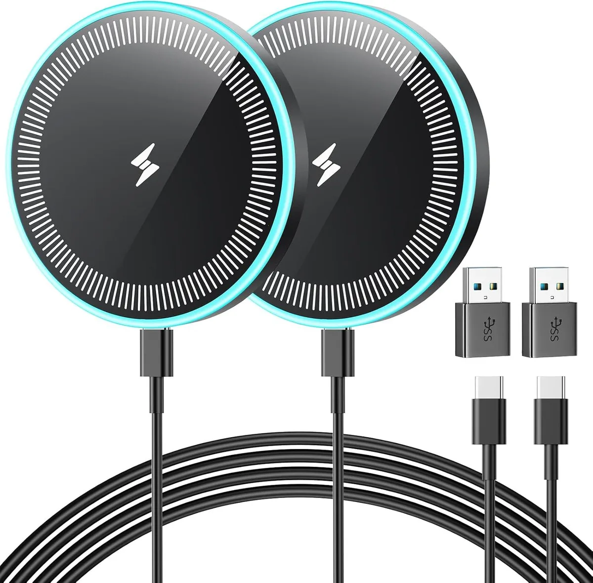 Luisport Luisport 2Pack 6FT Magnetic Wireless Charger 15W USB-C/A — product photo