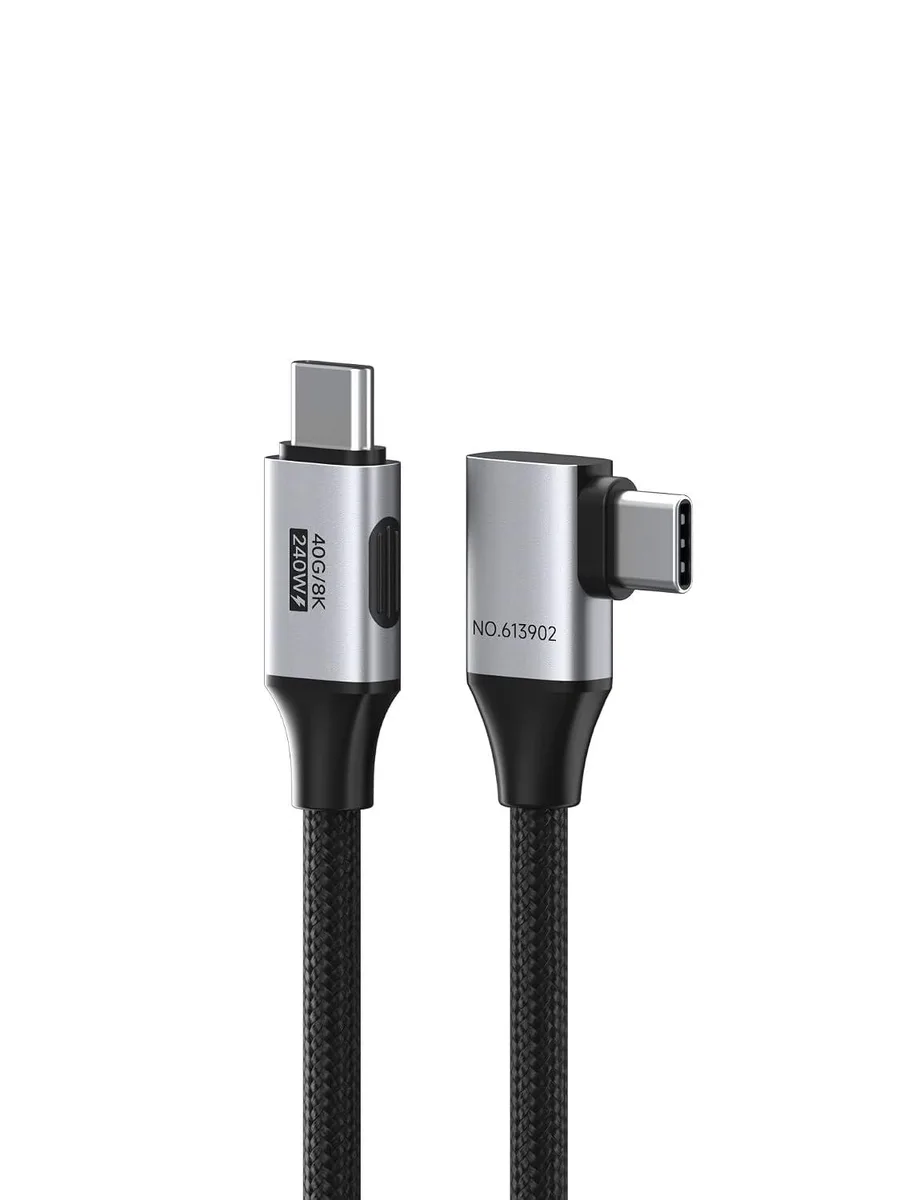 Fervit Fervit USB4 V2.0 USB-C Cable Right Angle 90° 80Gbps 240W 8K@60Hz 3.3FT — product photo