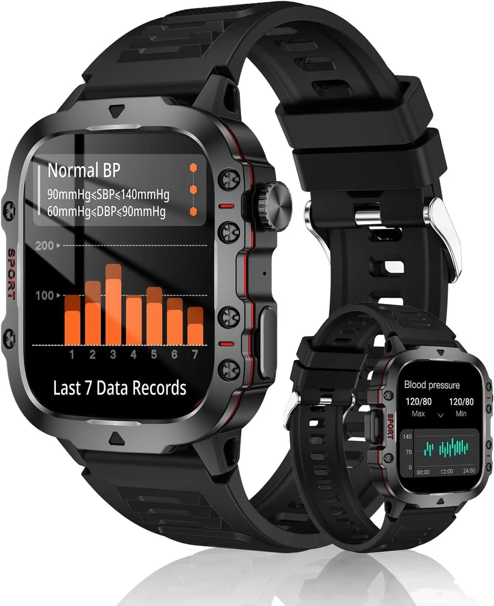 IHDAPP IHDAPP Blood Pressure Watch 1.96" IP68 100+ Sports Black — product photo