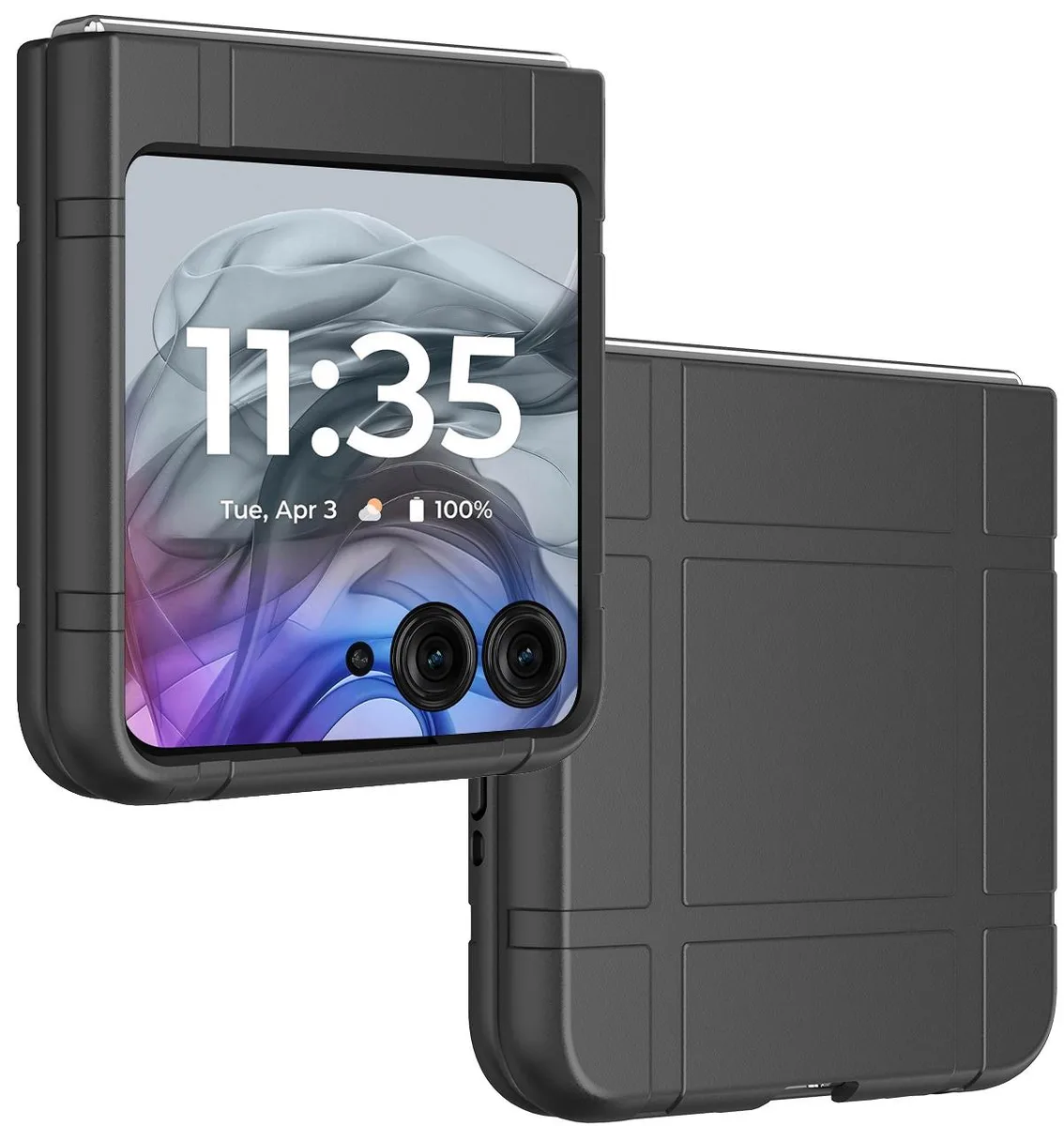 Nakedcellphone Nakedcellphone Grid-Textured Hard Case for Motorola RAZR 2024/2025/2026 Black — product photo