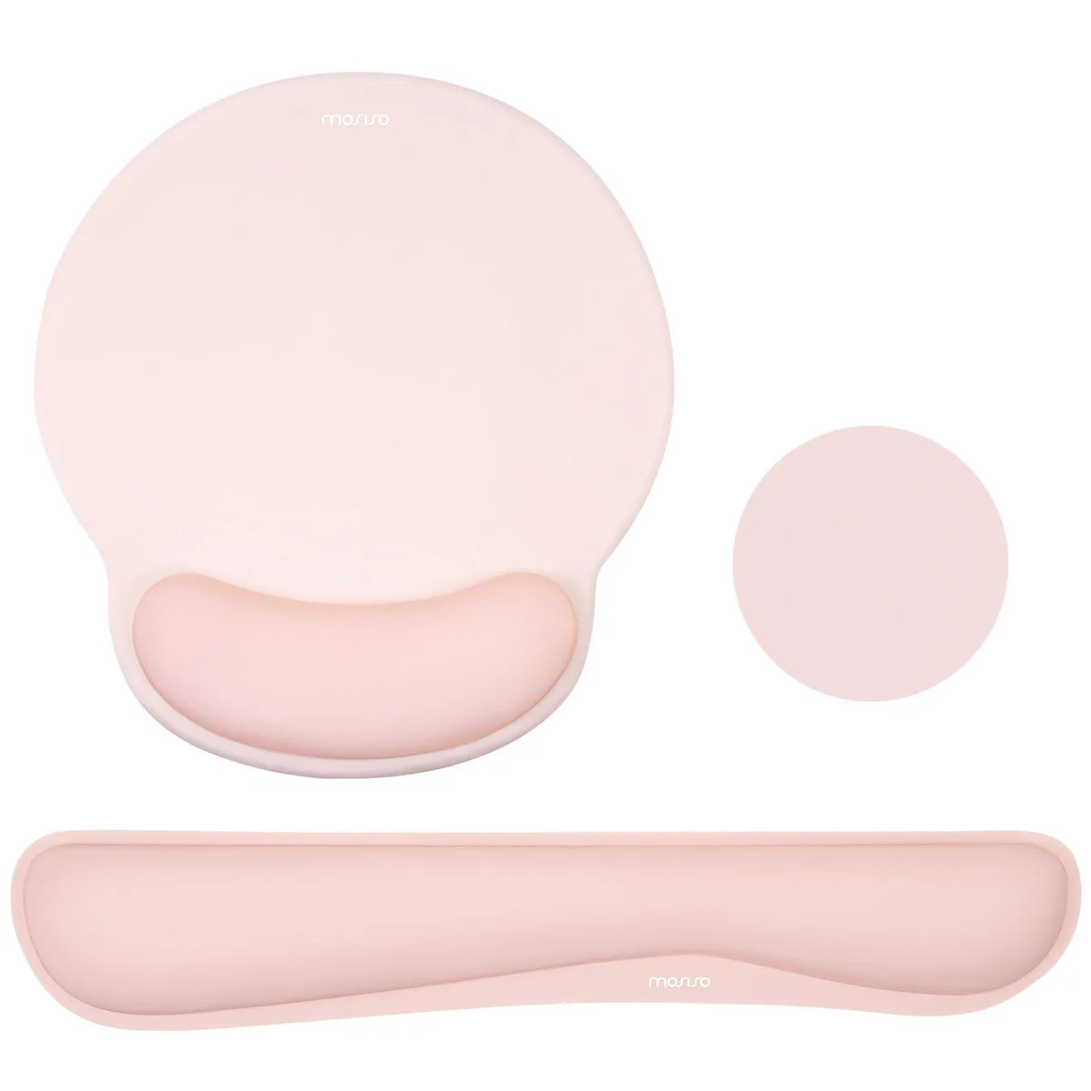 MOSISO Wrist Rest Mouse Pad &amp; Keyboard Set Chalk Pink 9.65 x 8.66 in — product photo