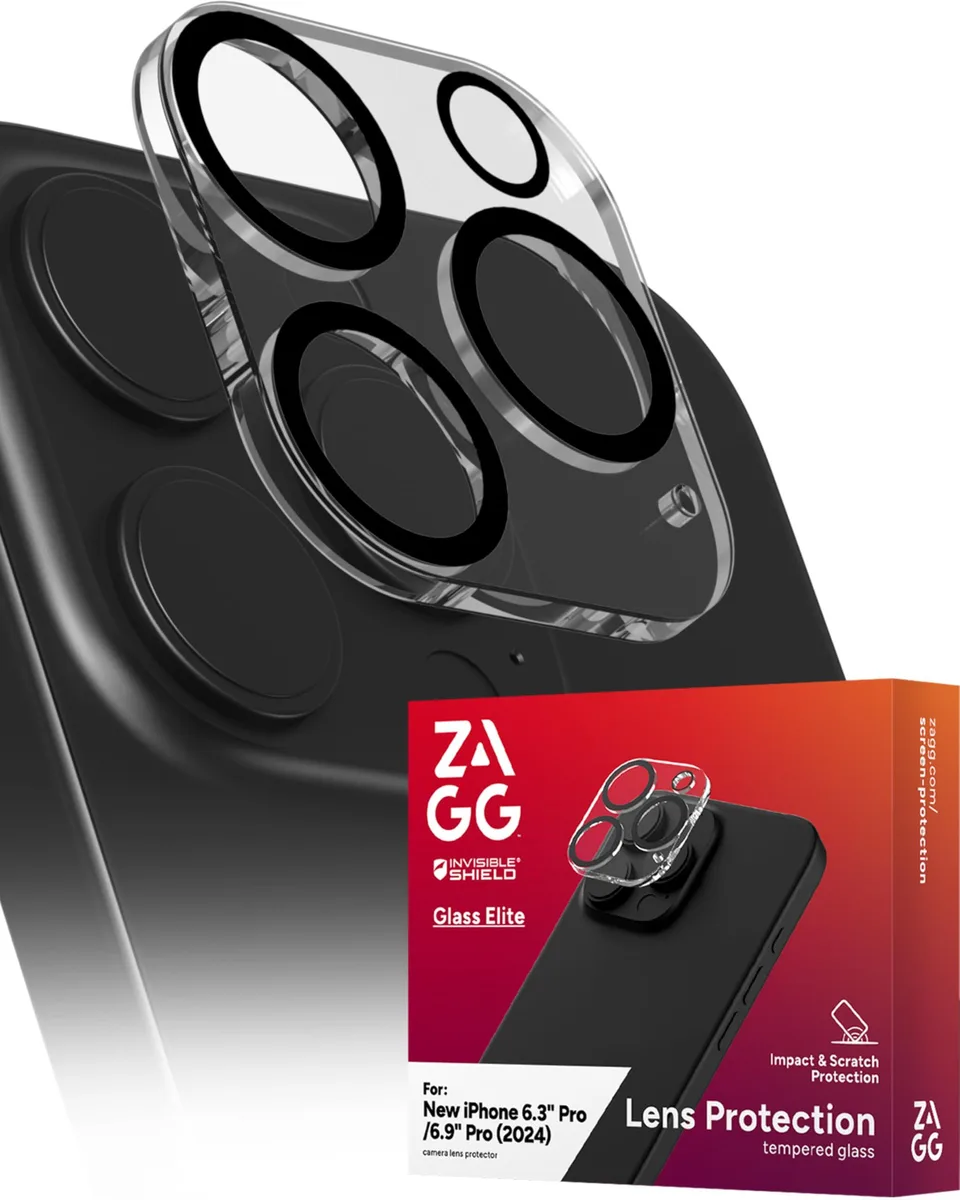 ZAGG ZAGG InvisibleShield Glass Elite Camera Lens Protector for iPhone 16 Pro and 16 Pro Max — product photo