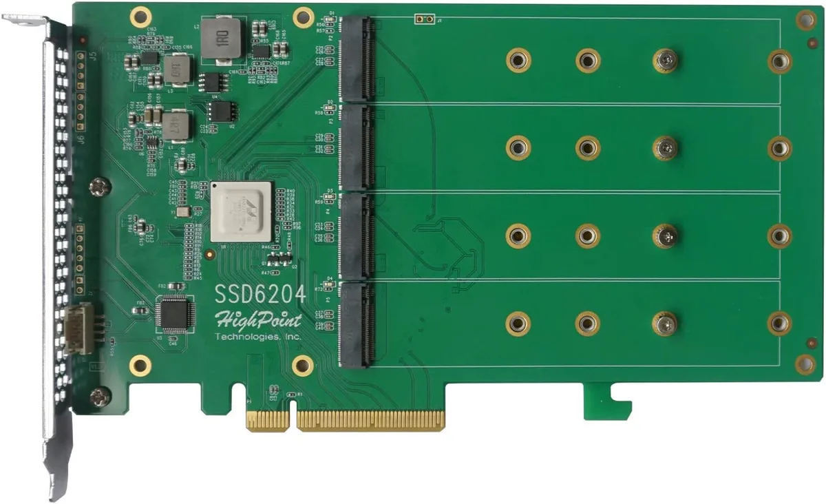 HighPoint Technologies, Inc. HighPoint Technologies, Inc. SSD6204A 4x M.2 PCIe 3.0 x8 RAID controller — product photo