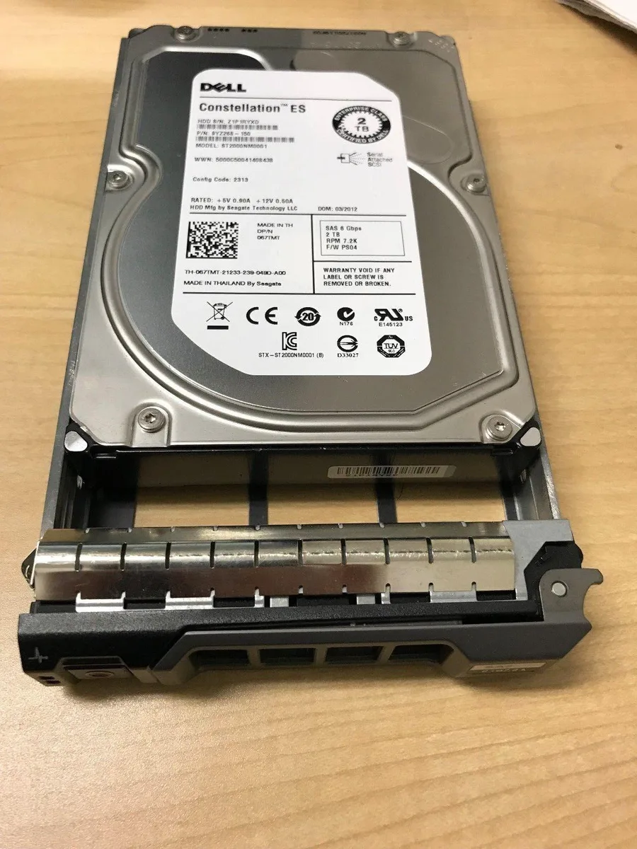 DELL DELL 67TMT 2TB 7.2k 3.5in SAS Hard Drive R Series Tray — product photo