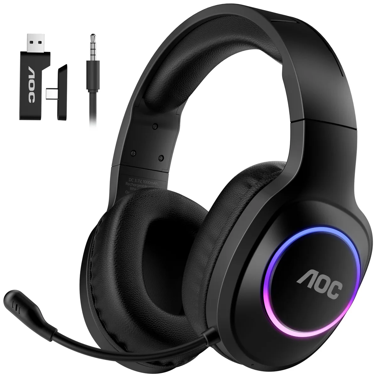 AOC Captain 100 Wireless Gaming Headset Black — product photo