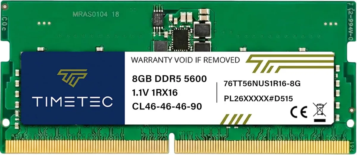 Timetec Timetec 8GB DDR5 5600MHz CL46 SODIMM Laptop RAM — product photo