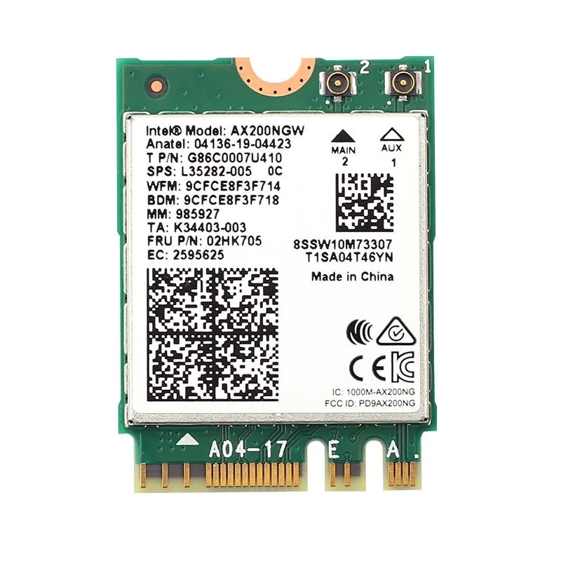 Teday Teday AX200 Wi-Fi 6 M.2 Key E adapter with IPEX4 antennas — product photo