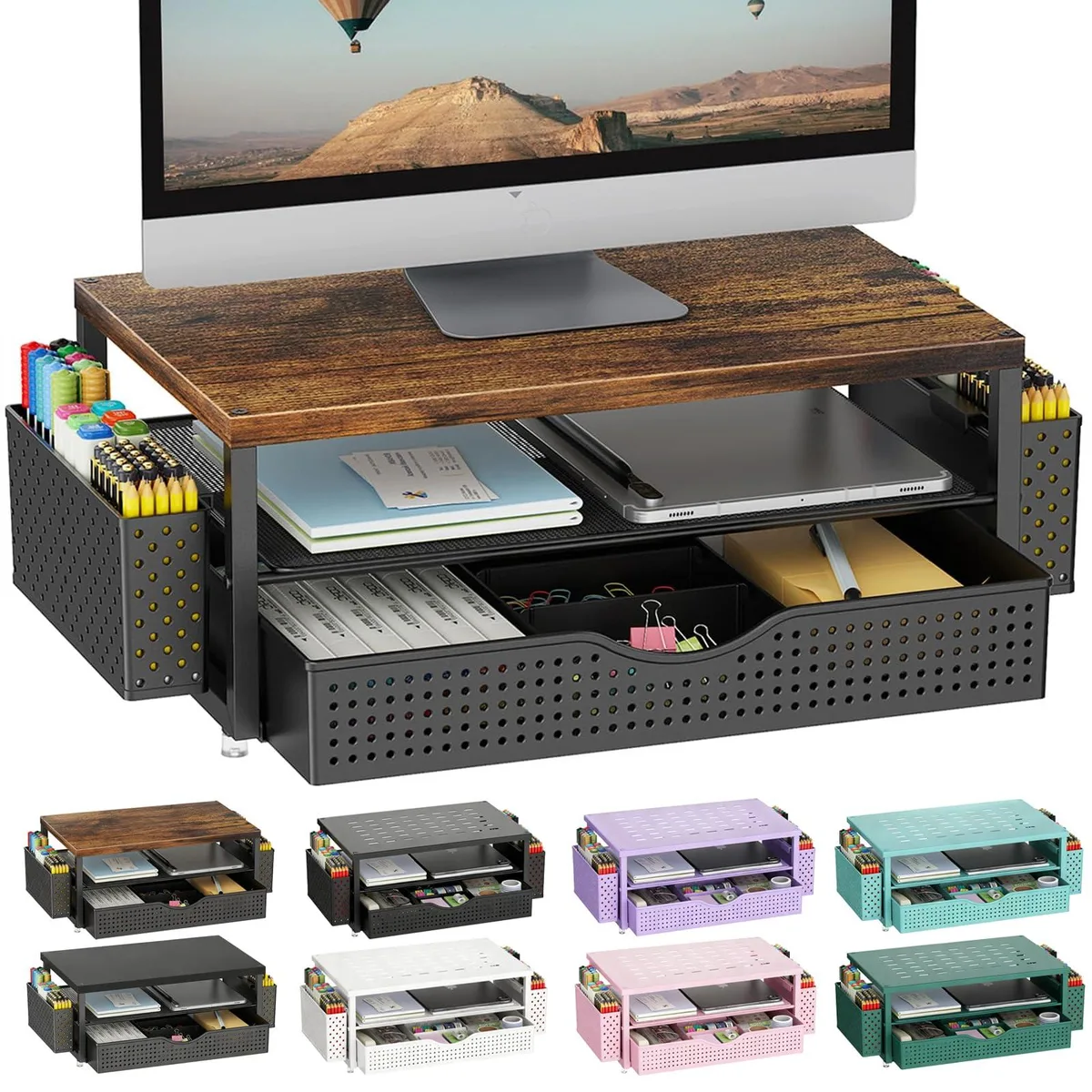  StarTech.com D3-2 Monitor Stand Riser, Wood, 44 lb Capacity — product photo