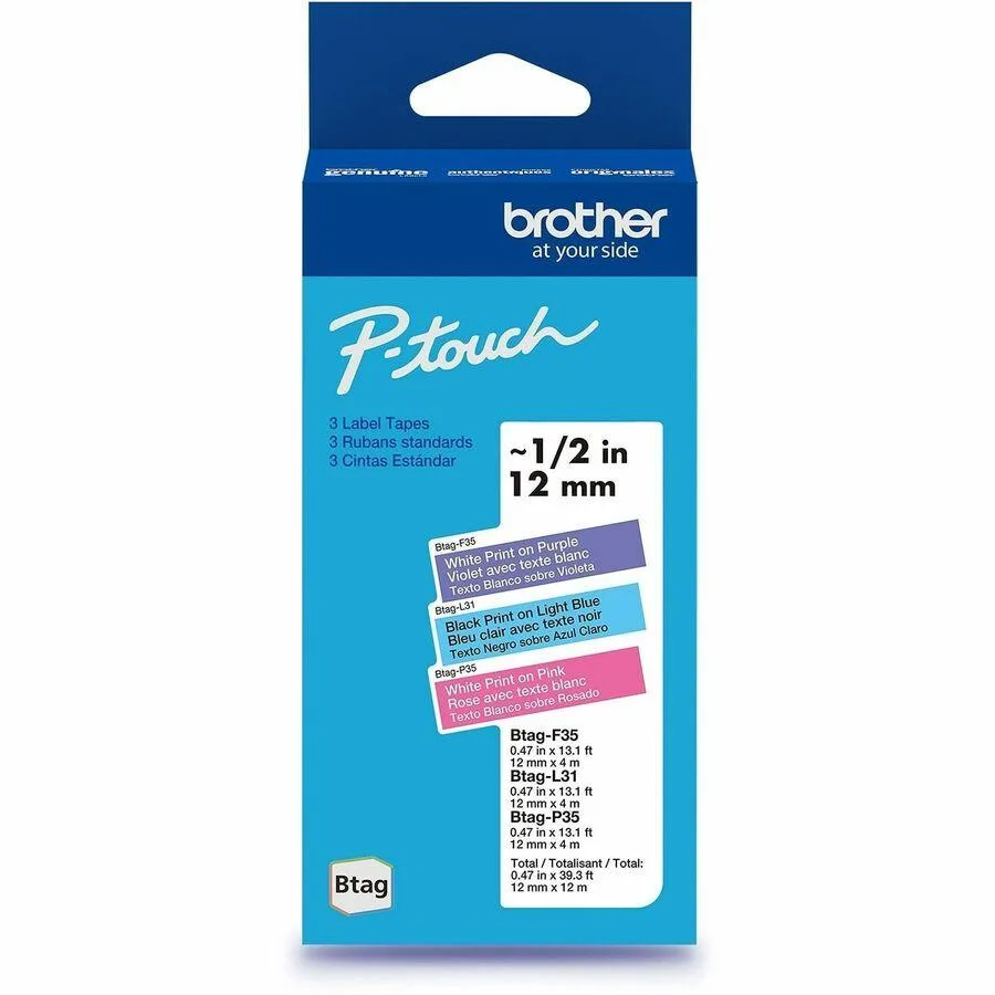 Brother Brother P-touch Btag Label Tape 0.47 in x 13.1 ft 3-Pack — product photo