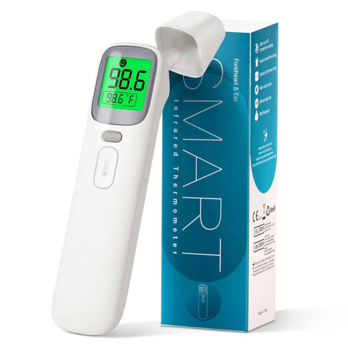 3-in-1 Ear and Forehead Thermometer White — product photo