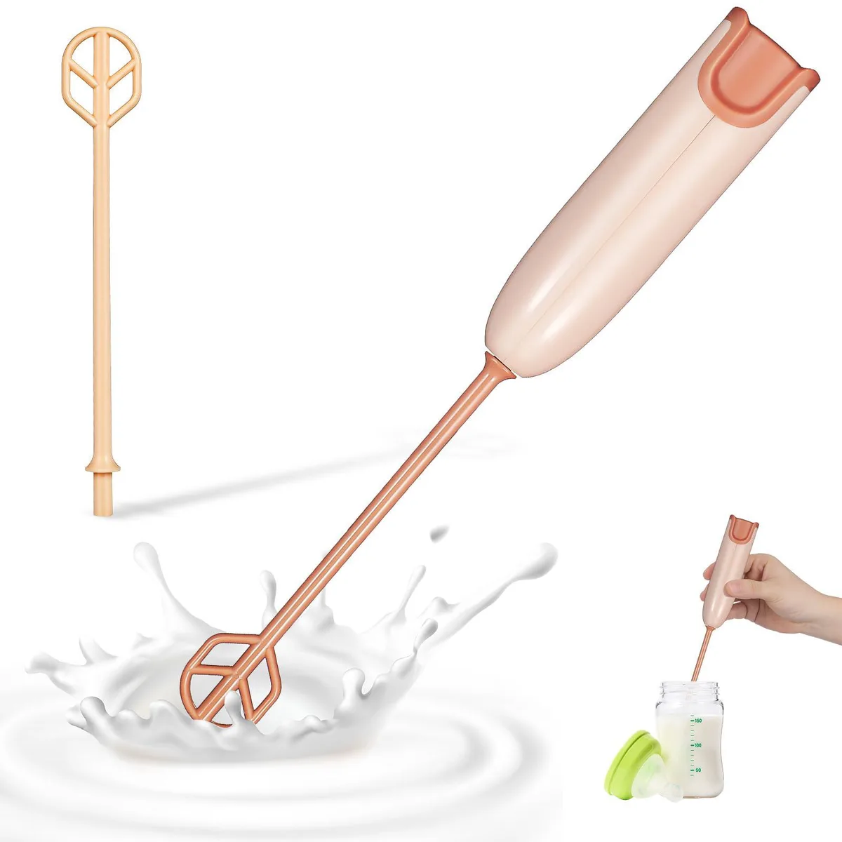  Handheld Electric Baby Formula Mixer Brown 10.1 x 1.3 inches — product photo