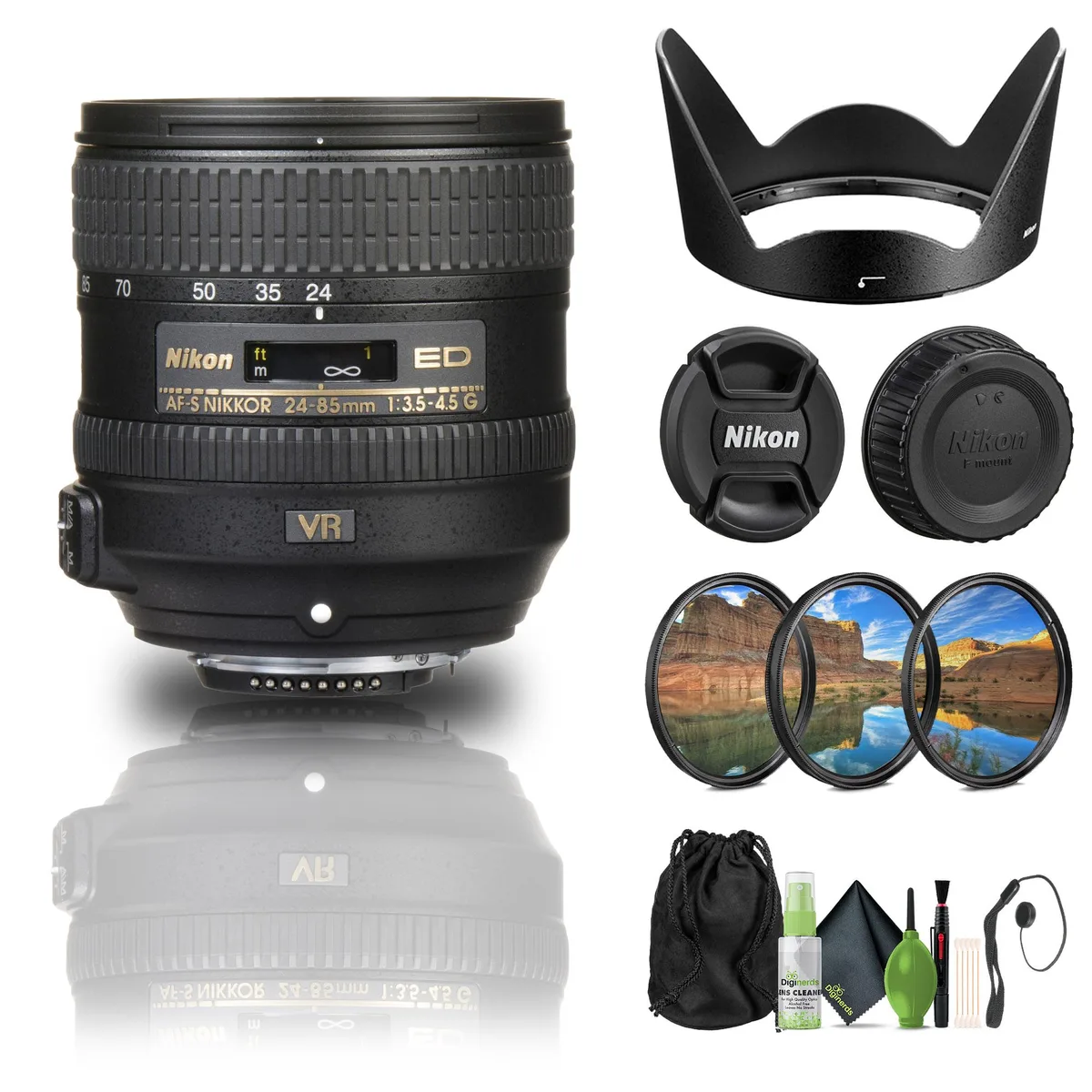 Nikon Inc Nikon AF-S NIKKOR 24-85mm f/3.5-4.5G ED VR Lens (2204) Bundle — product photo