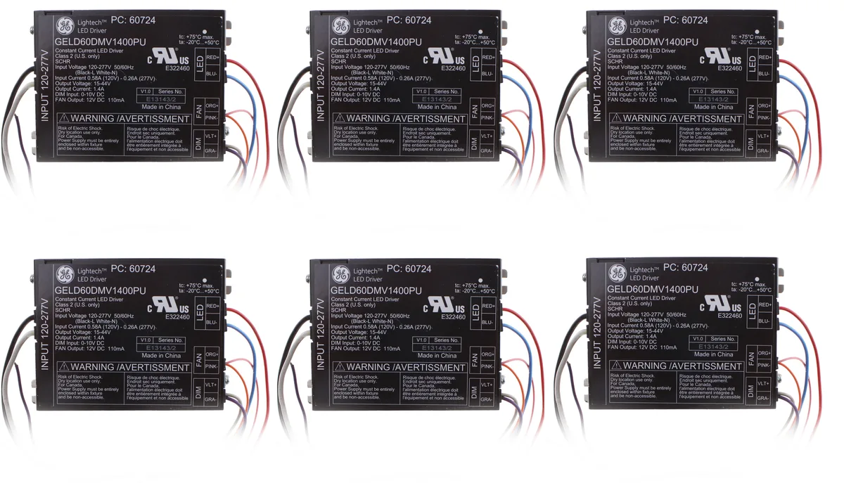 GE GE GELD60DMV1400PU 60724 Constant Current LED Driver 120/277V 15-44V 1.4A industrial wire — product photo