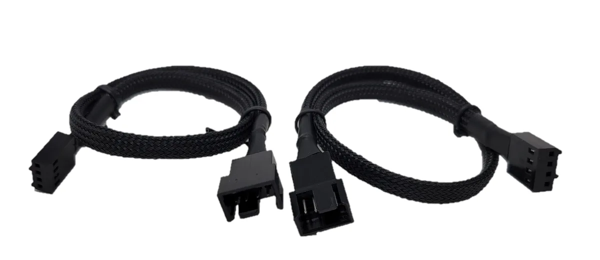 Micro Connectors Micro Connectors PWM-100BK 30cm 4-Pin PWM fan extension cable 2-pack black internal power cable — product photo