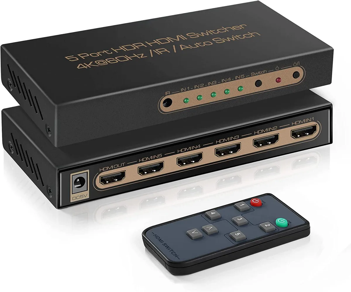 Hitoor Hitoor 5x1 HDMI Video Switch 4K 60Hz 18Gbps Black — product photo