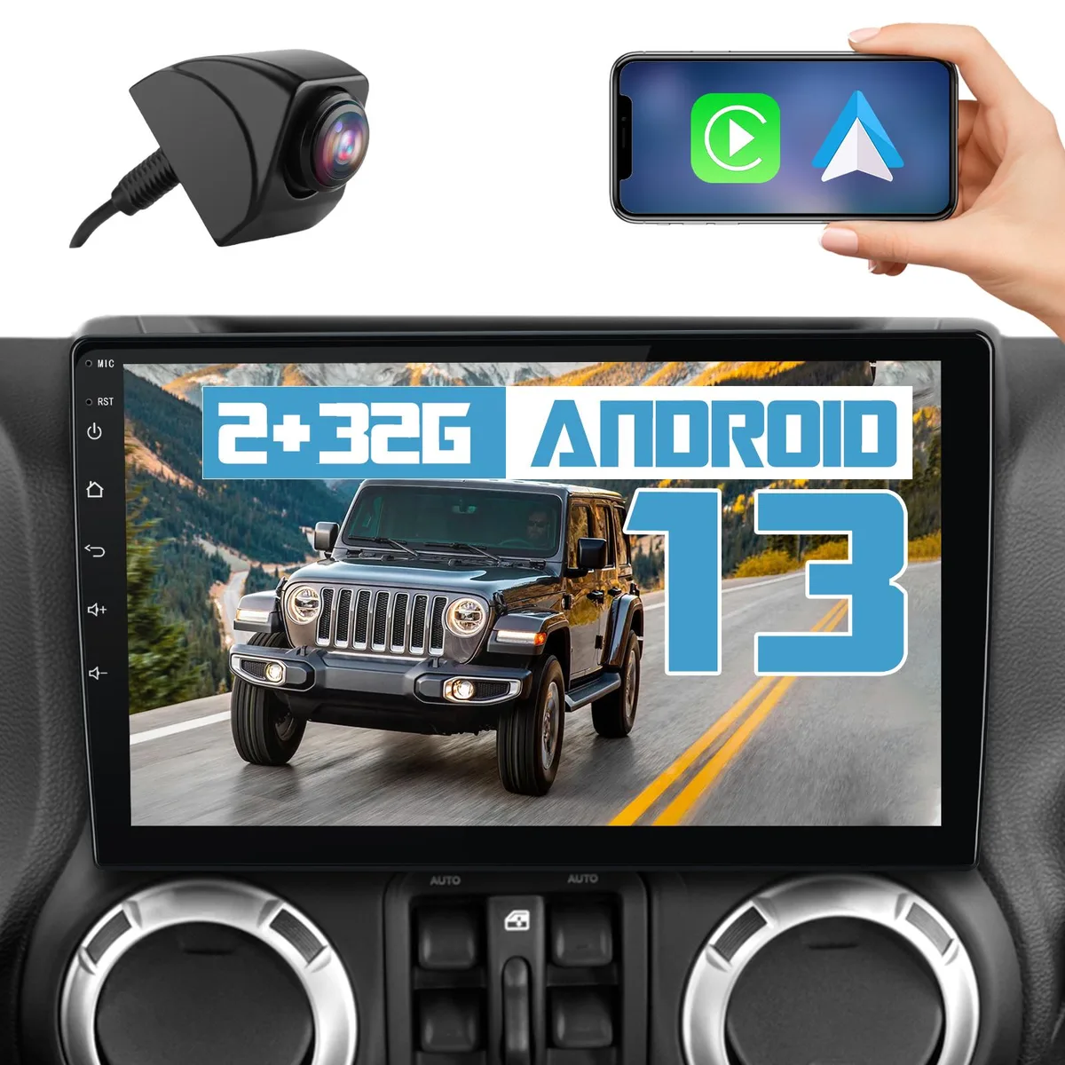 litillbuly litillbuly Android 13 Head Unit Jeep Wrangler JK 2007-2018 Dodge Ram 1500 2500 2009-2012 Grand Cherokee — product photo