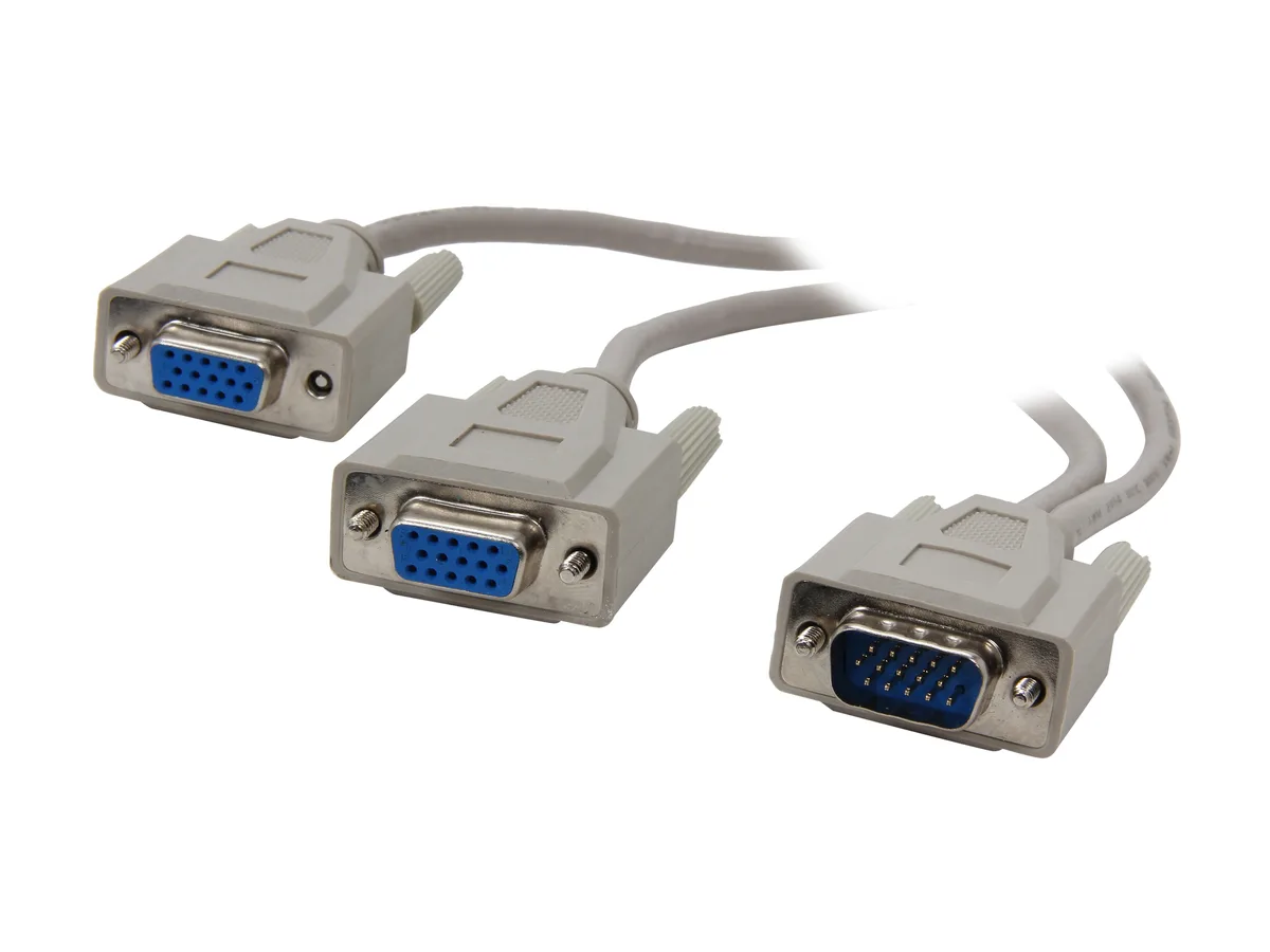 Nippon Labs Nippon Labs VGA-ADT-1M2F 8" SVGA Y adaptor 1 male to 2 female vga cable — product photo