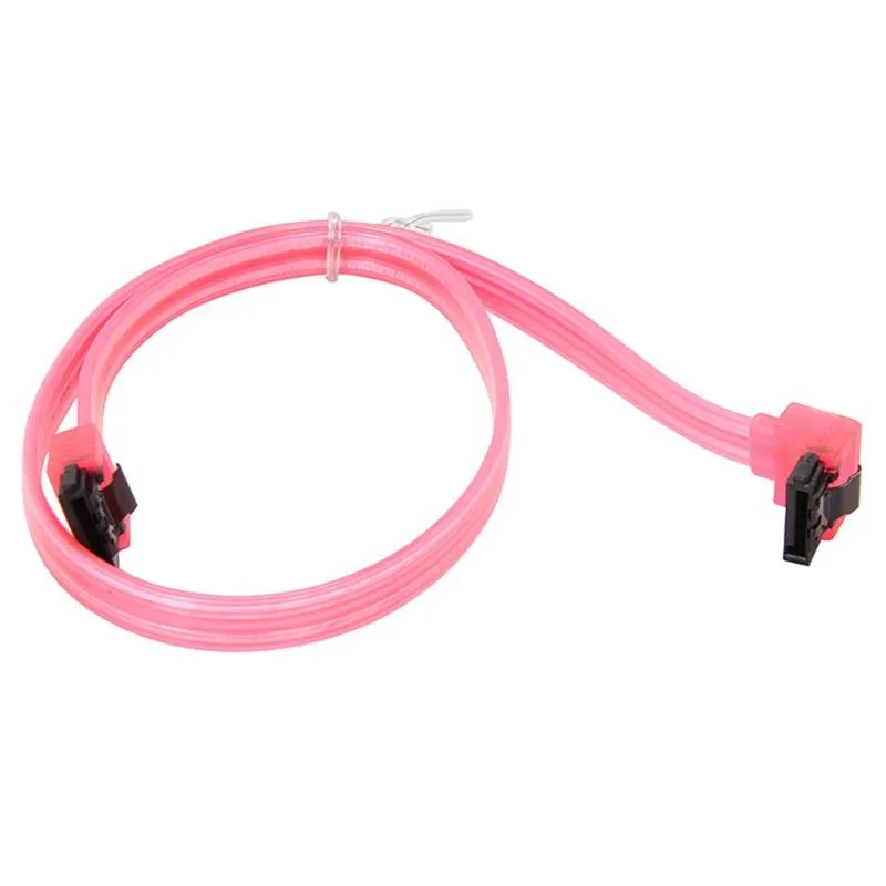 EN-Labs EN-Labs SATA III cable 18 inch 90 to 180 degree UV Red — product photo