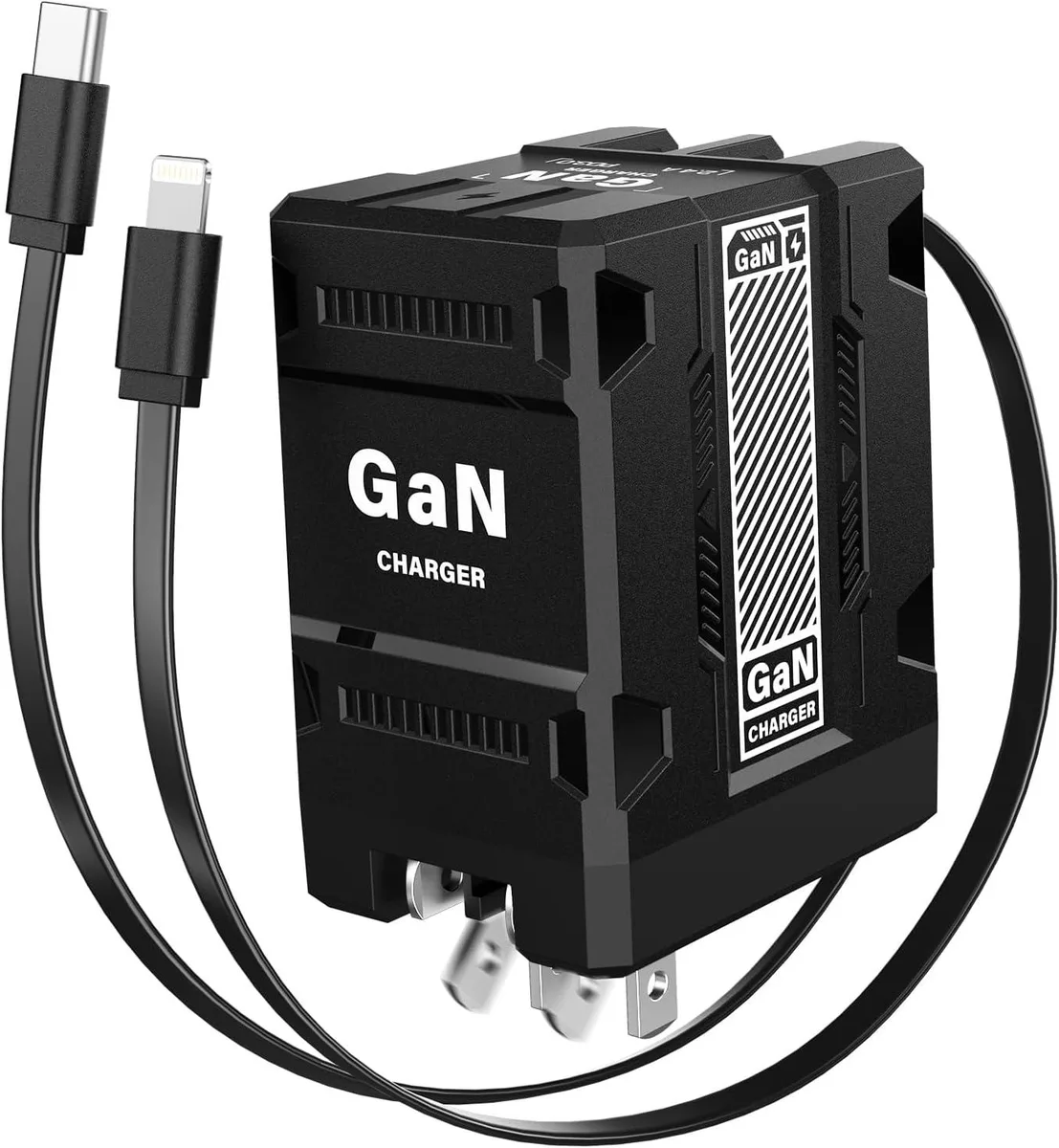 ONITOON ONITOON 2-in-1 Retractable GaN Wall Charger 45W Dual Cable 80cm — product photo