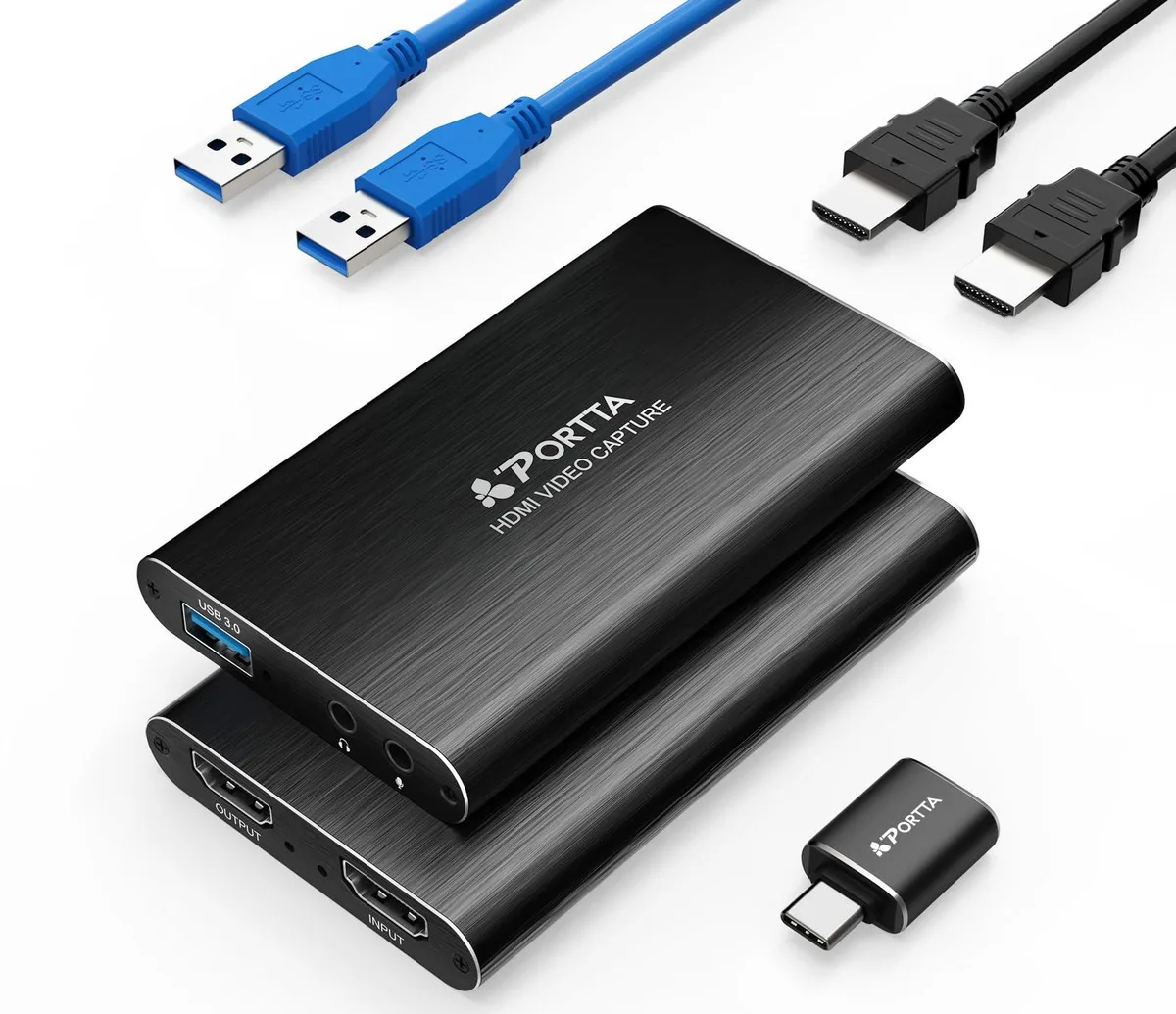 Portta HCC101-BK HDMI Video Capture 1080p60 4K Loop-Out USB 3.0 — product photo