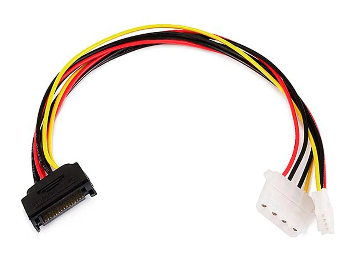 Monoprice Inc. Monoprice 107642 SATA 15-pin Male to 4-pin Molex and 4-pin Power Cable 12 inch — product photo