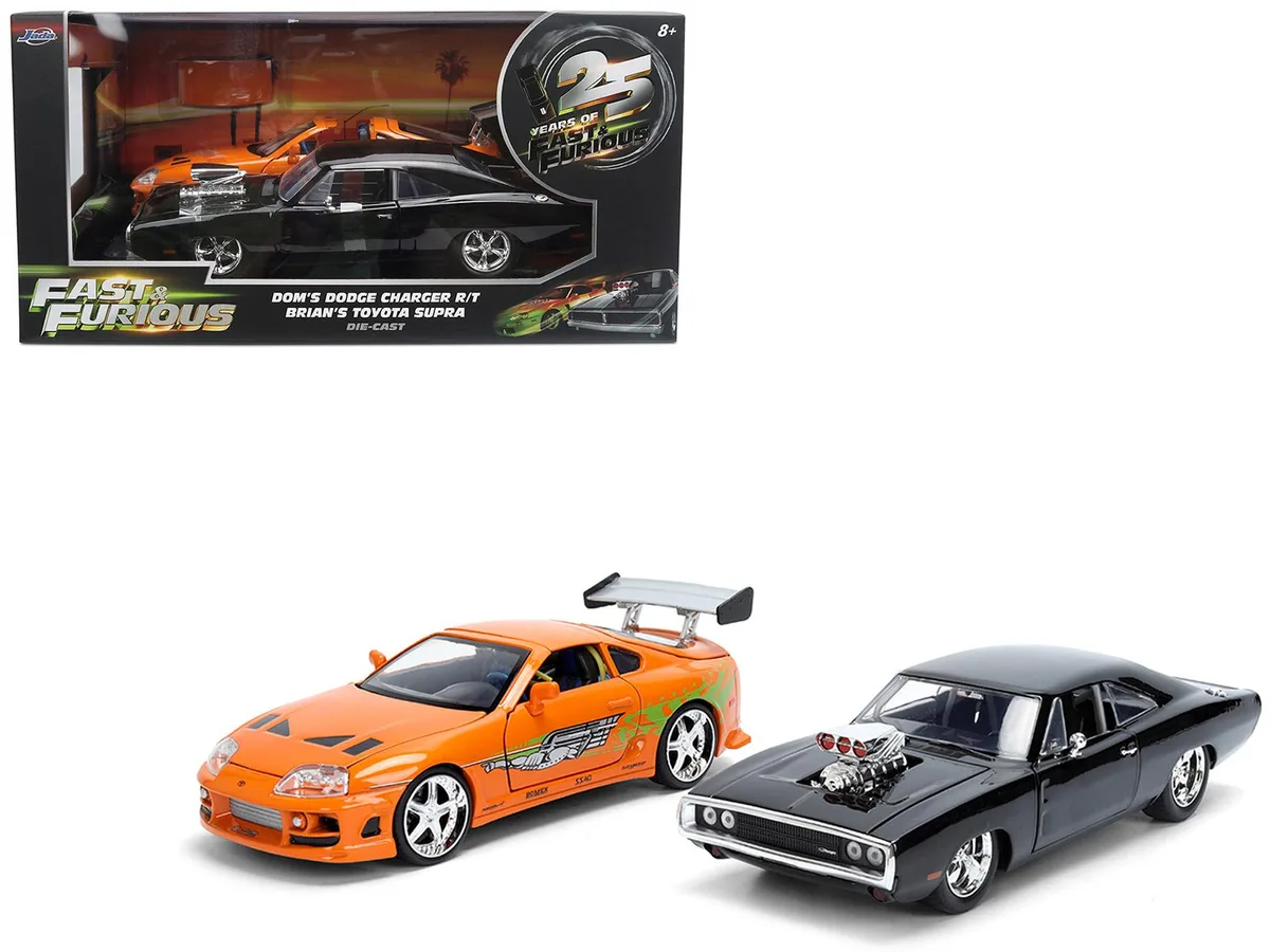 Jada Jada Dom's 1970 Dodge Charger R/T &amp; Brian's Toyota Supra 1/24 2-Car Set — product photo