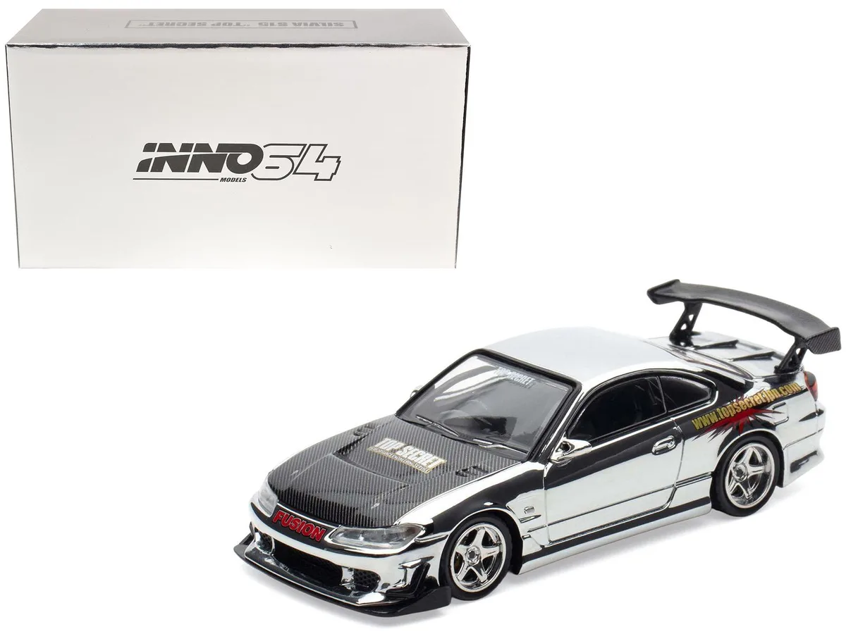 Inno Models Inno Models Nissan Silvia S15 RHD Chrome Carbon Hood Tokyo Auto Salon 2025 1/64 Diecast — product photo