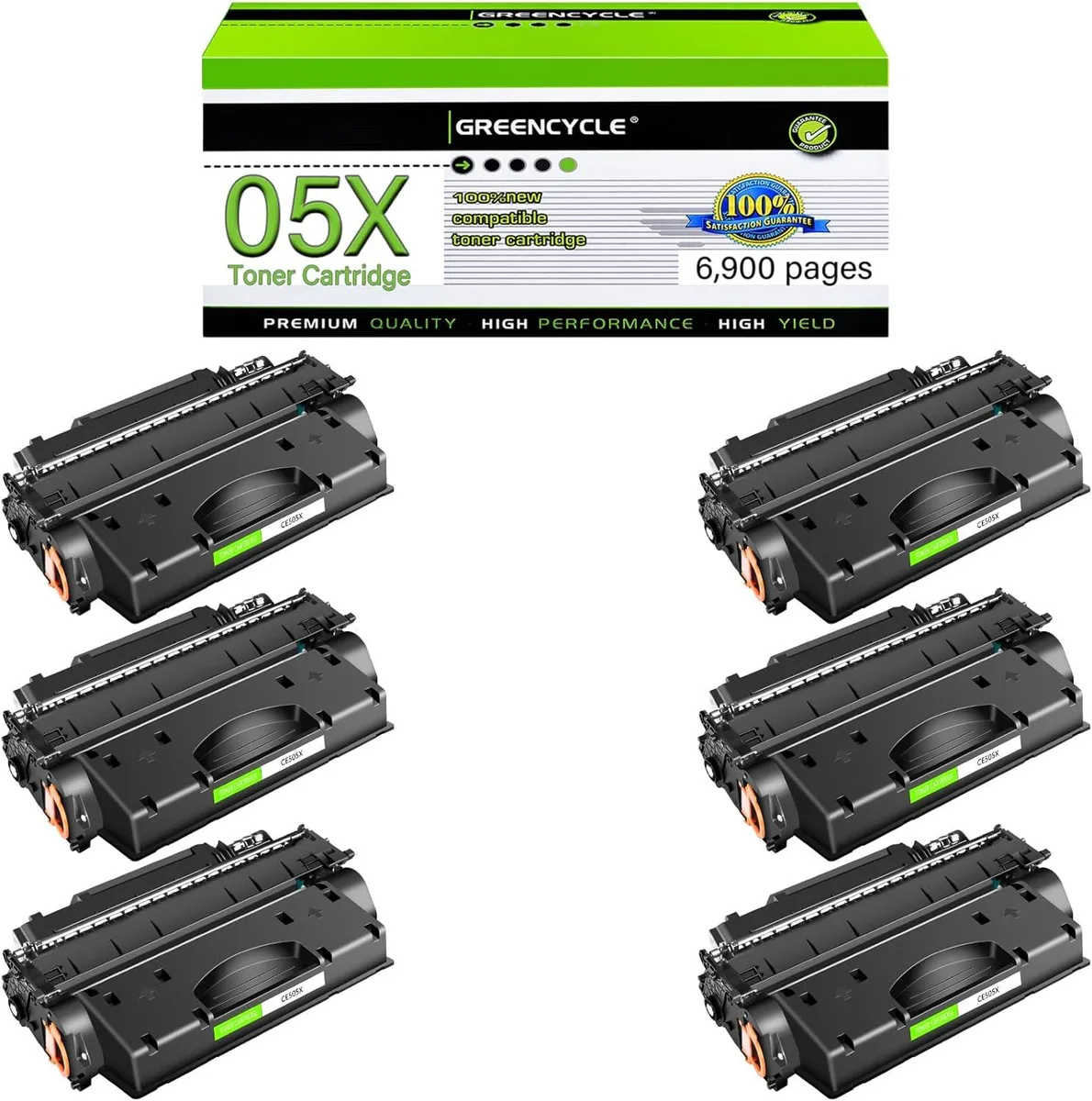 GREENCYCLE GREENCYCLE CE505X toner cartridge 6 pack black 6900 pages — product photo