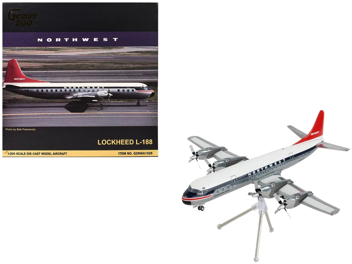 GeminiJets GeminiJets Lockheed L-188 Electra Northwest Orient N128US 1/200 Diecast Hobby Collectible — product photo