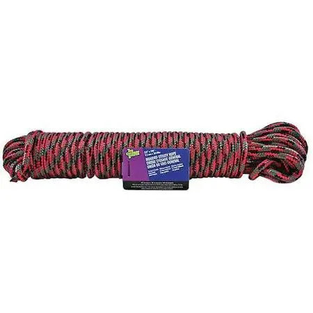 Hank of multicoloured double-braid utility rope, 100 ft